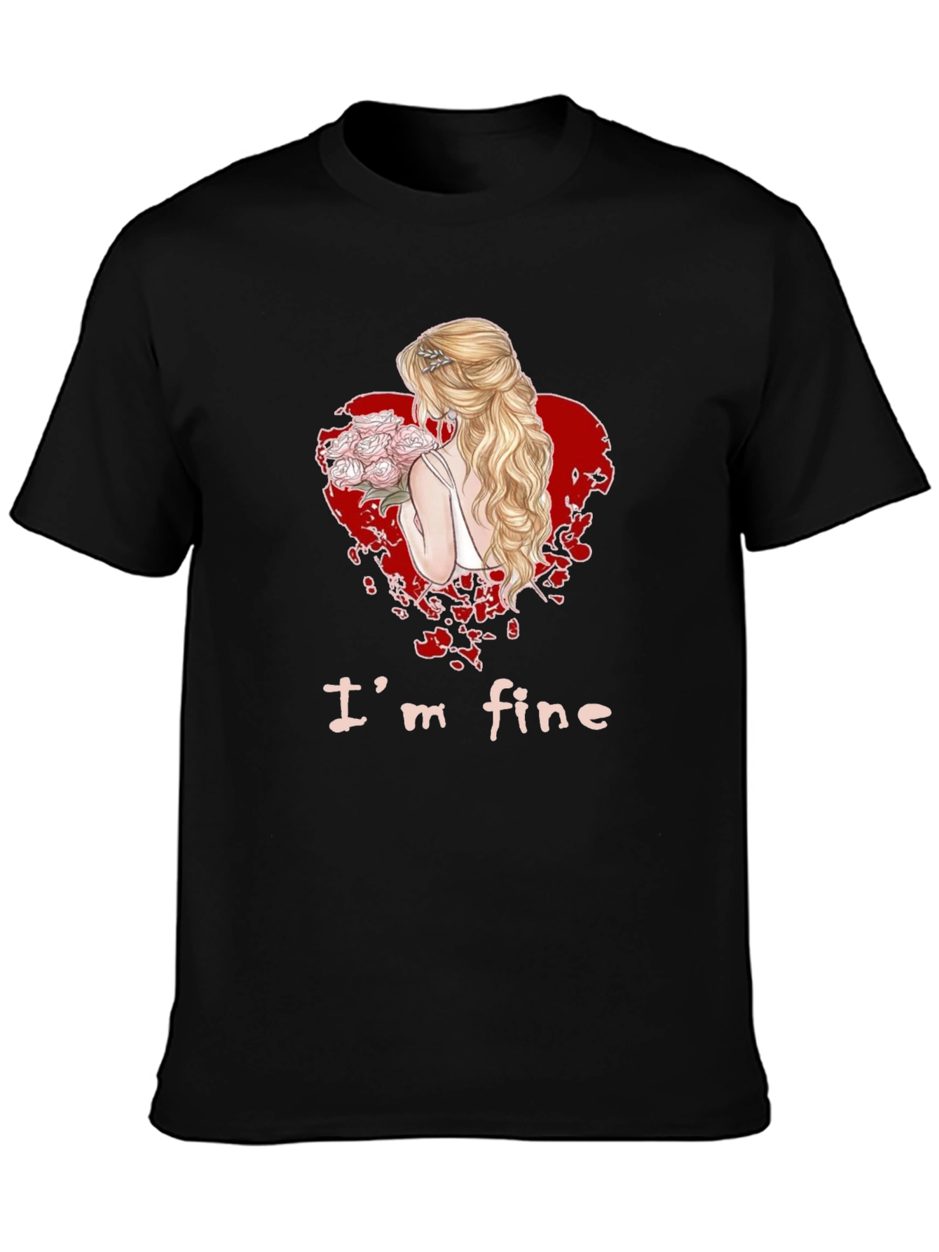 Im Fine Bride Heart Graphic Tee - Black