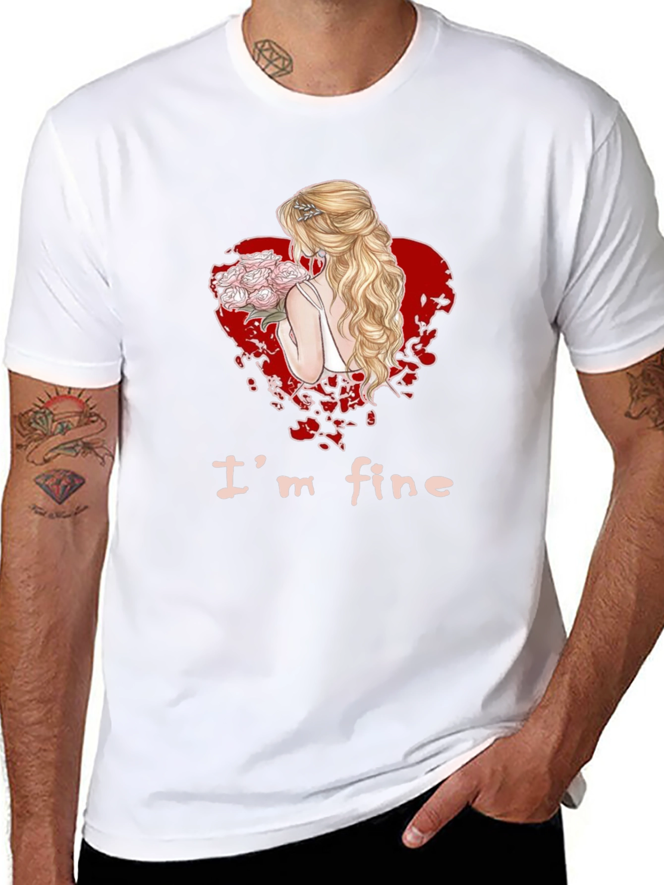 Im Fine Bride Heart Graphic Tee - Black