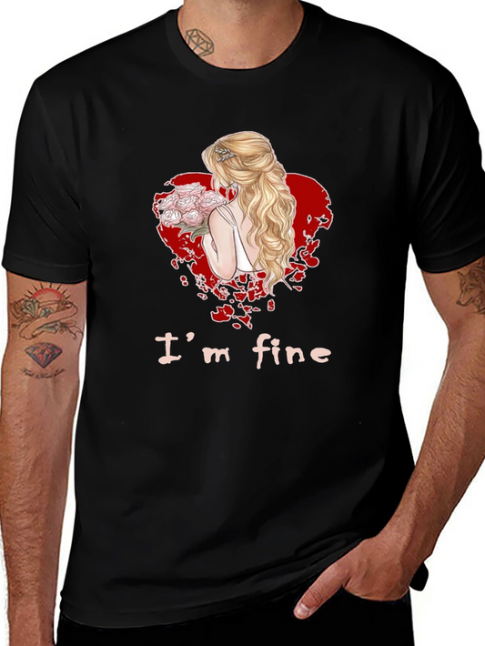 Im Fine Bride Heart Graphic Tee - Black
