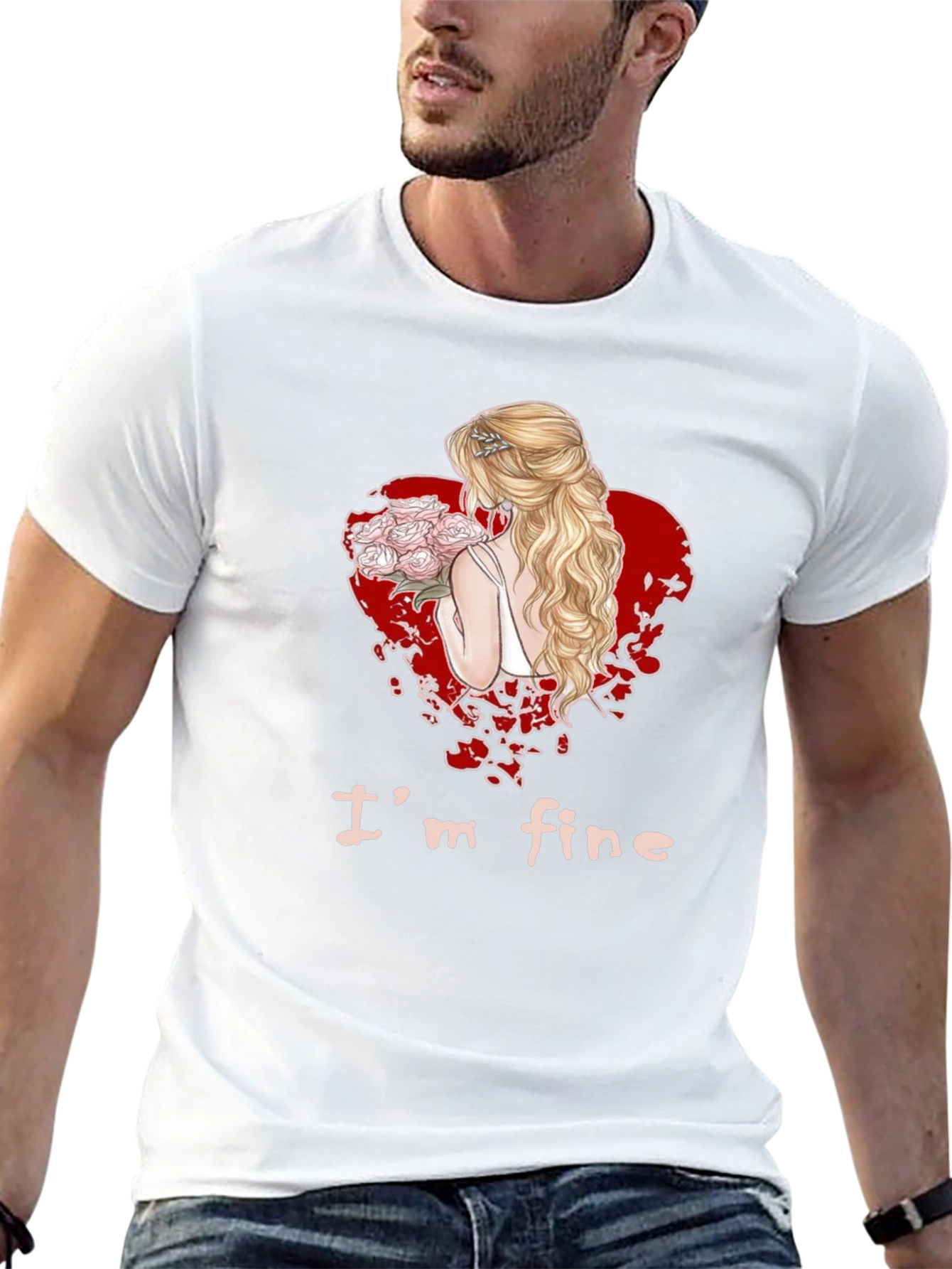 Im Fine Bride Heart Graphic Tee - Black