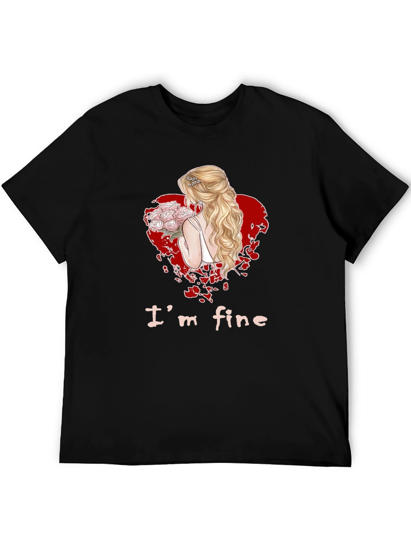 Im Fine Bride Heart Graphic Tee - Black