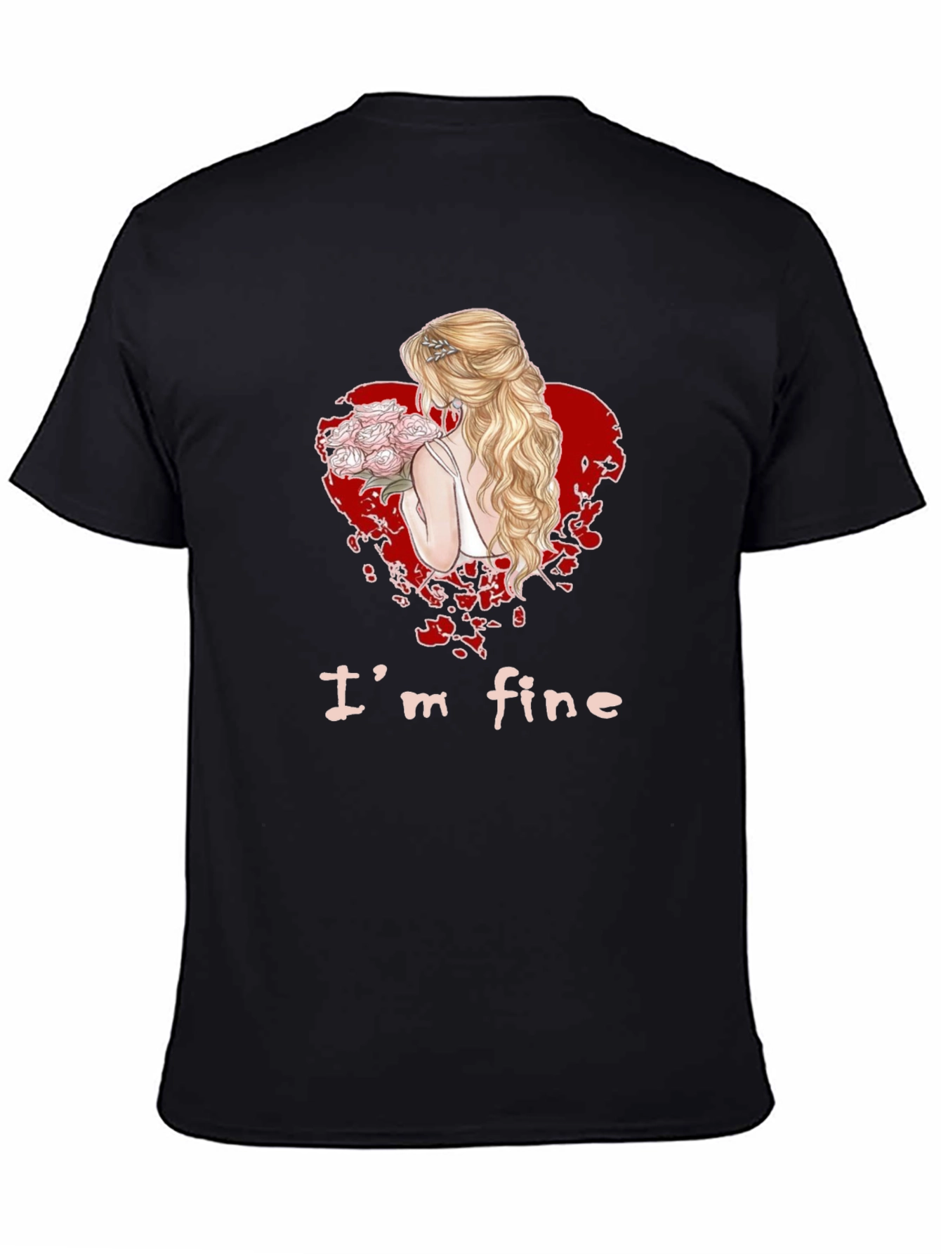 Im Fine Bride Heart Graphic Tee - Black