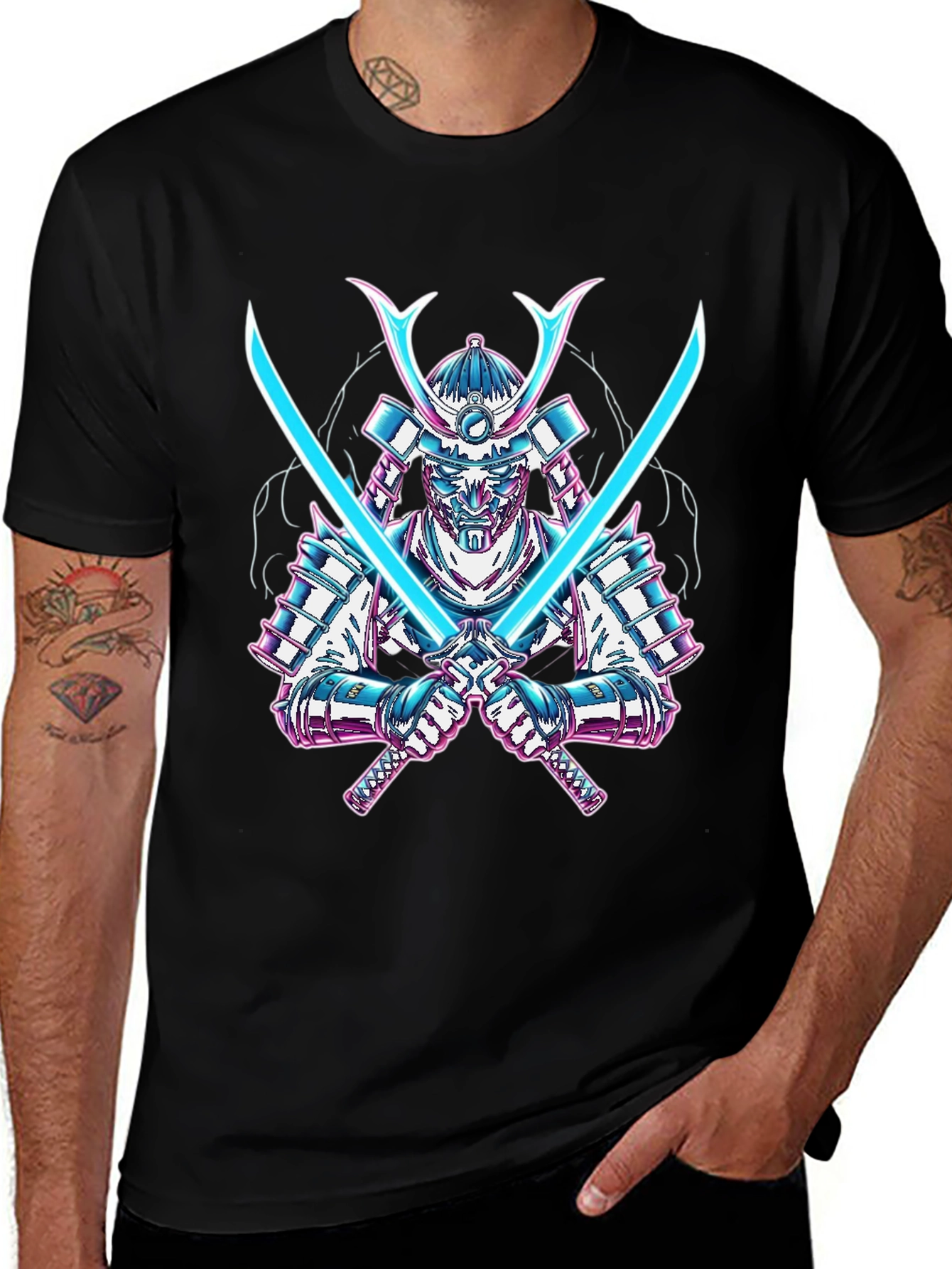 Samurai Warrior Graphic Tee - Black T-Shirt
