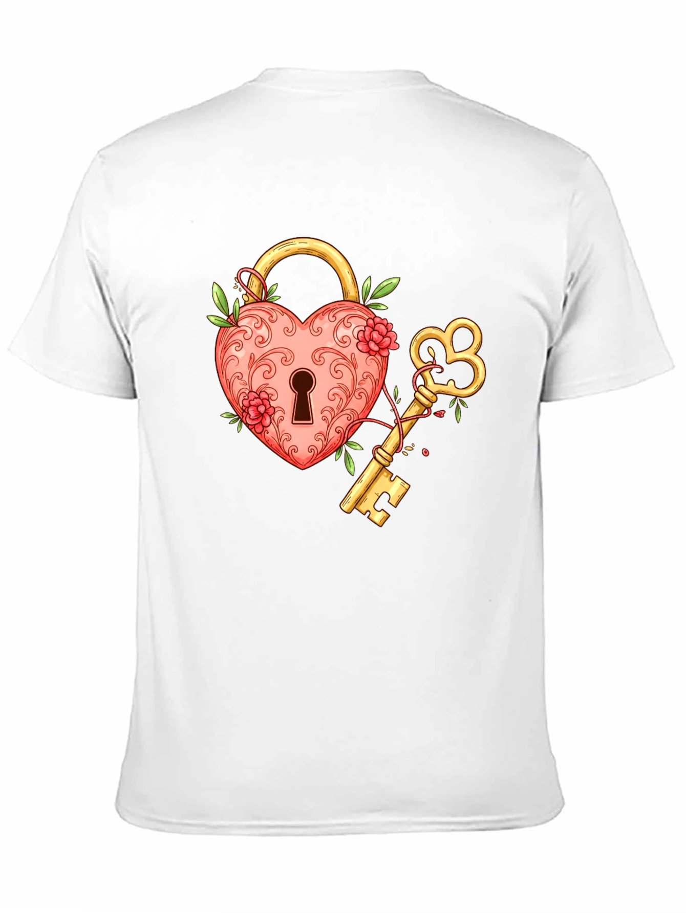 Heart Lock and Key Graphic T-Shirt