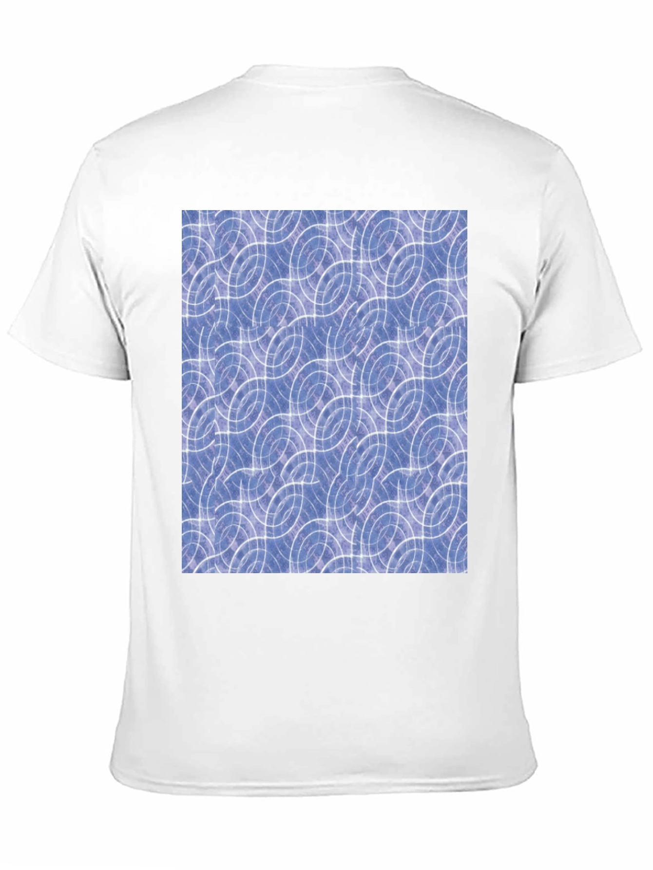 Abstract Blue Circle Pattern Black T-Shirt