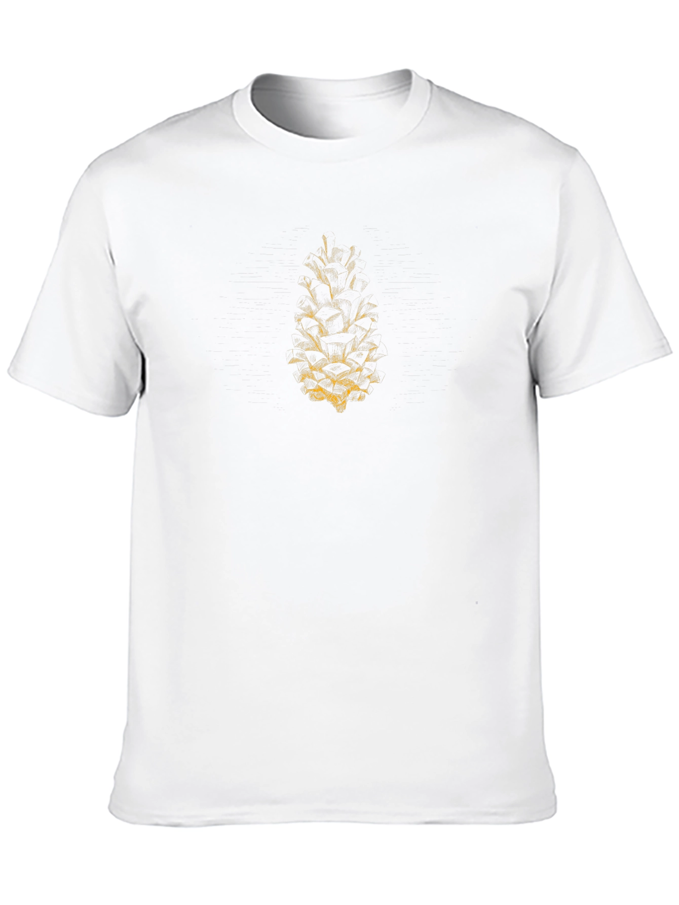 Mens Black T-Shirt with Gold Pinecone Graphic