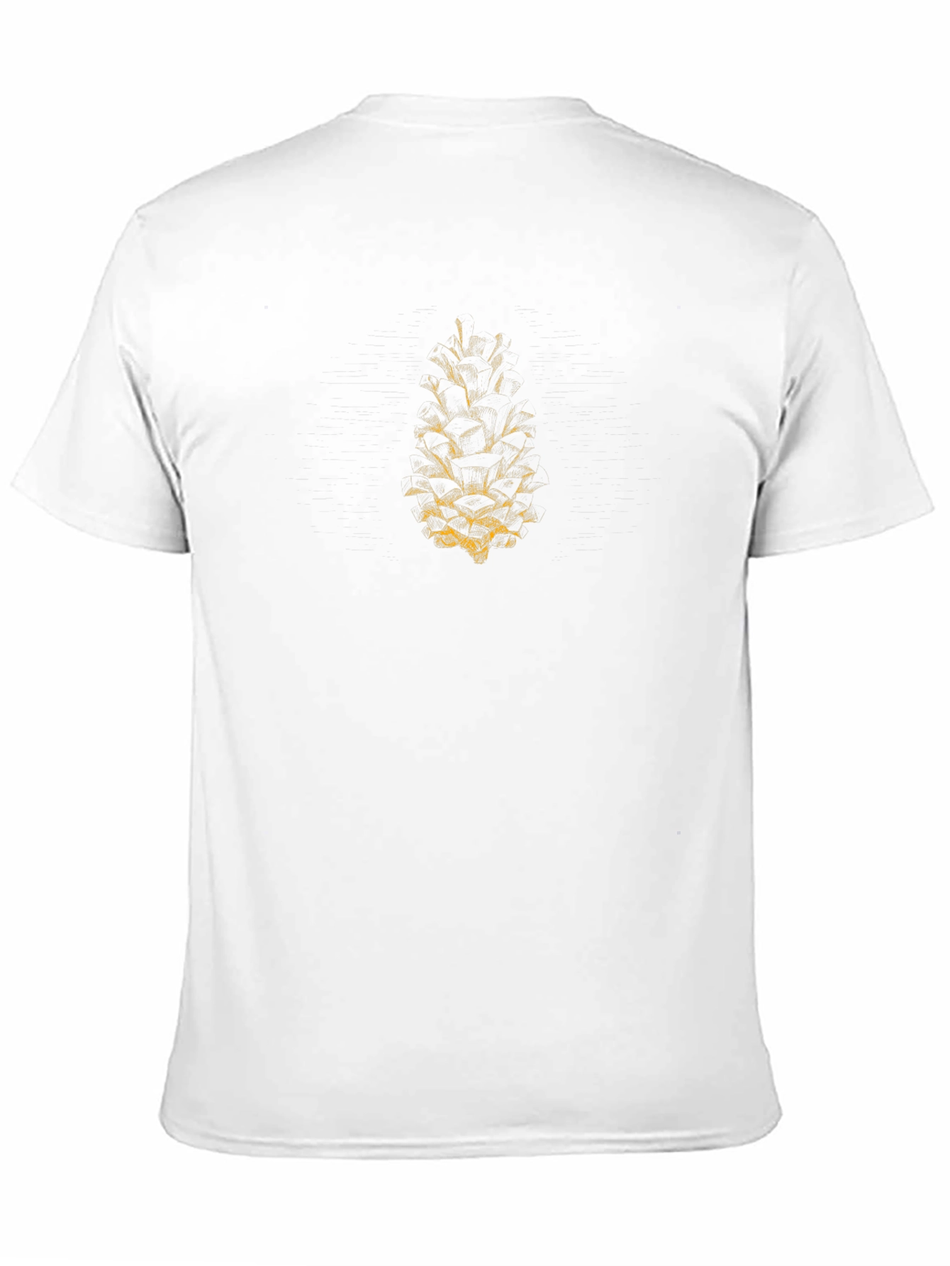 Mens Black T-Shirt with Gold Pinecone Graphic