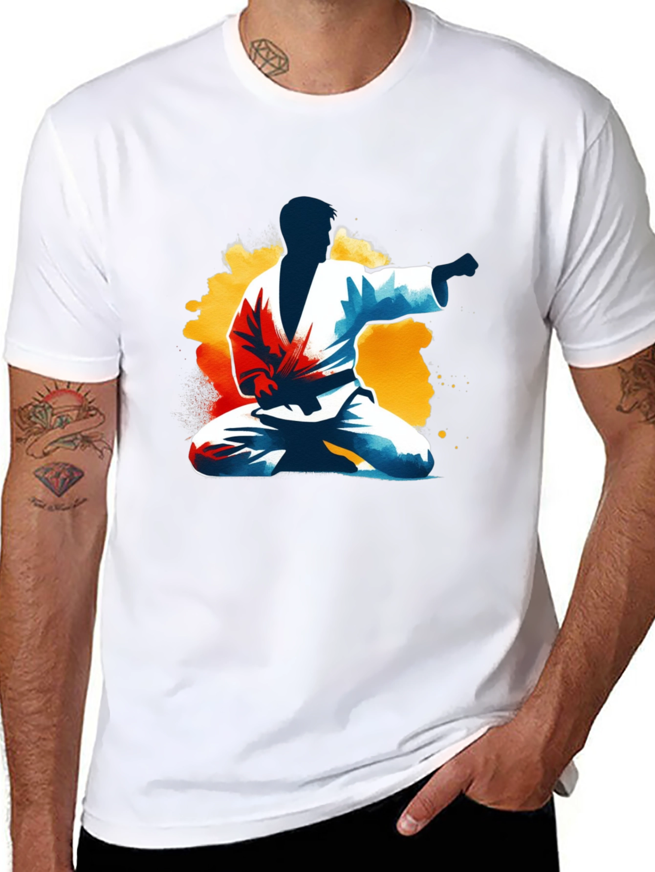 Karate Graphic Print T-Shirt