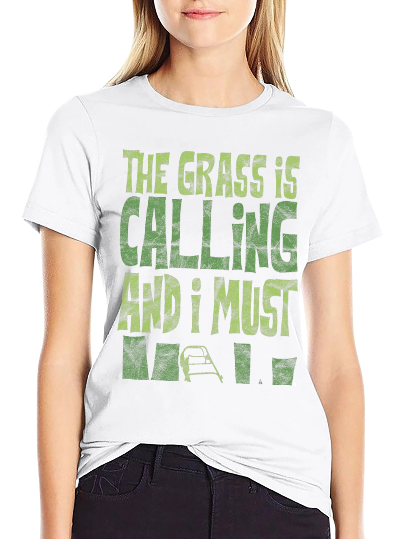 The Grass Is Calling Funny Lawn Mowing T-Shirt