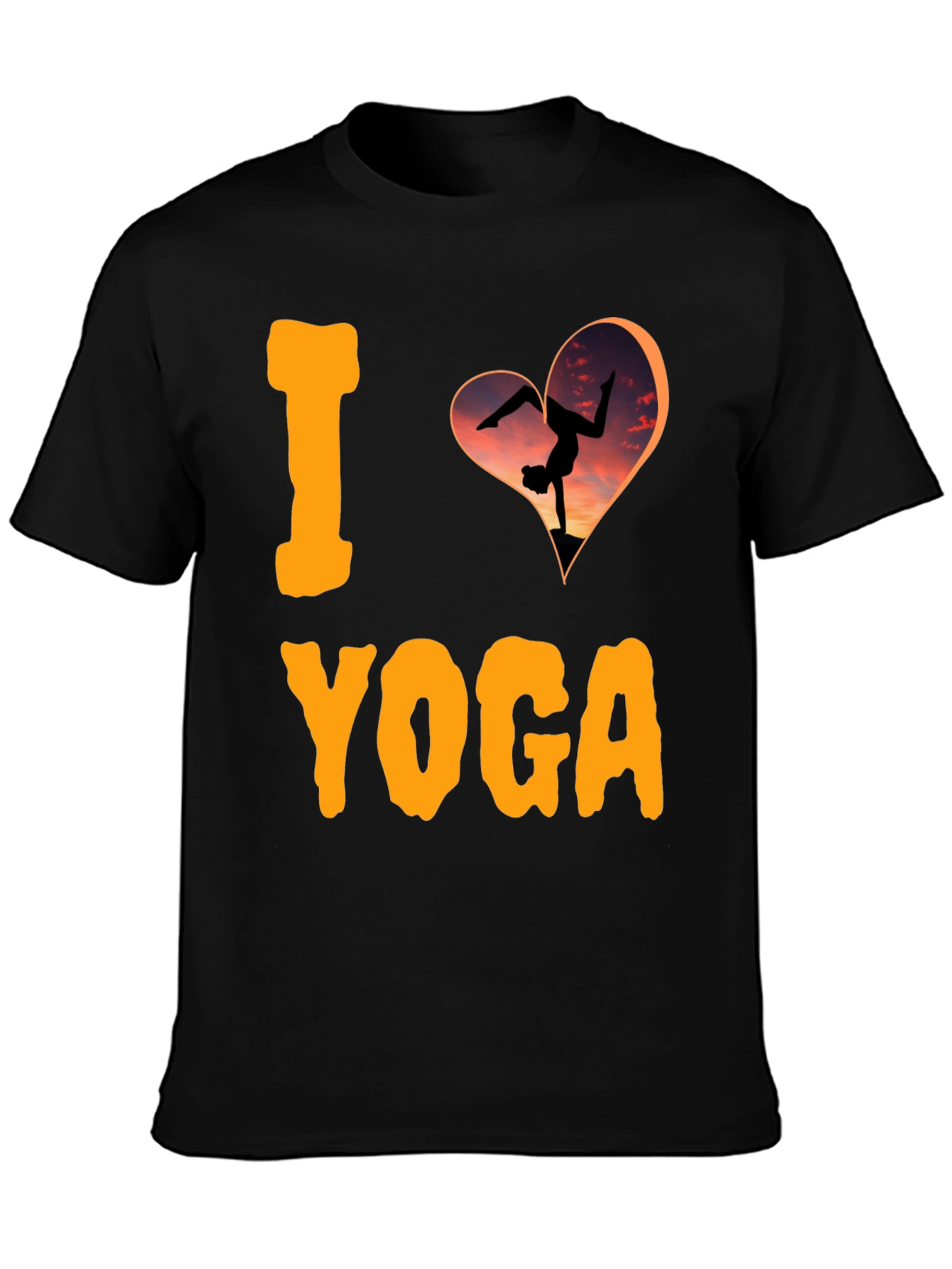 I Love Yoga T-Shirt: Sunset Handstand Design