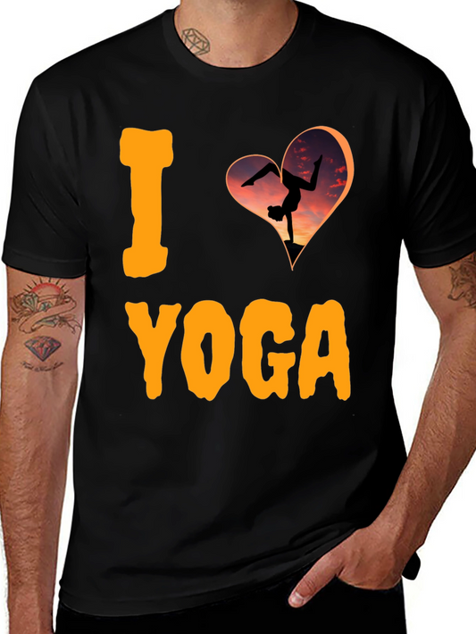 I Love Yoga T-Shirt: Sunset Handstand Design