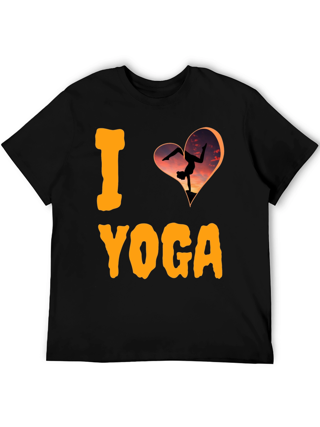 I Love Yoga T-Shirt: Sunset Handstand Design