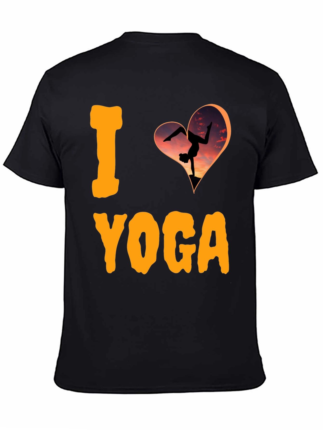 I Love Yoga T-Shirt: Sunset Handstand Design