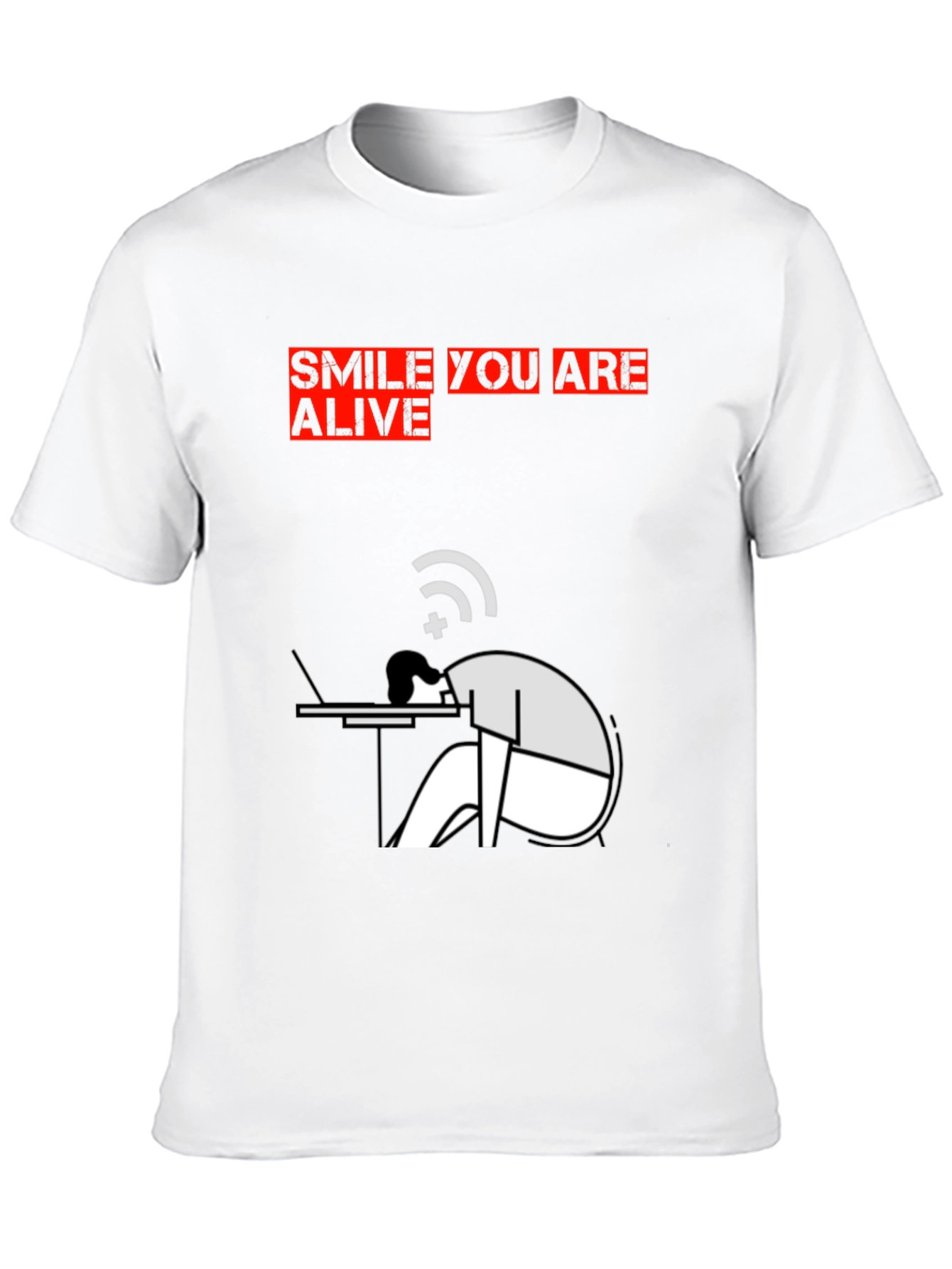 Smile You Are Alive Graphic Tee - Black