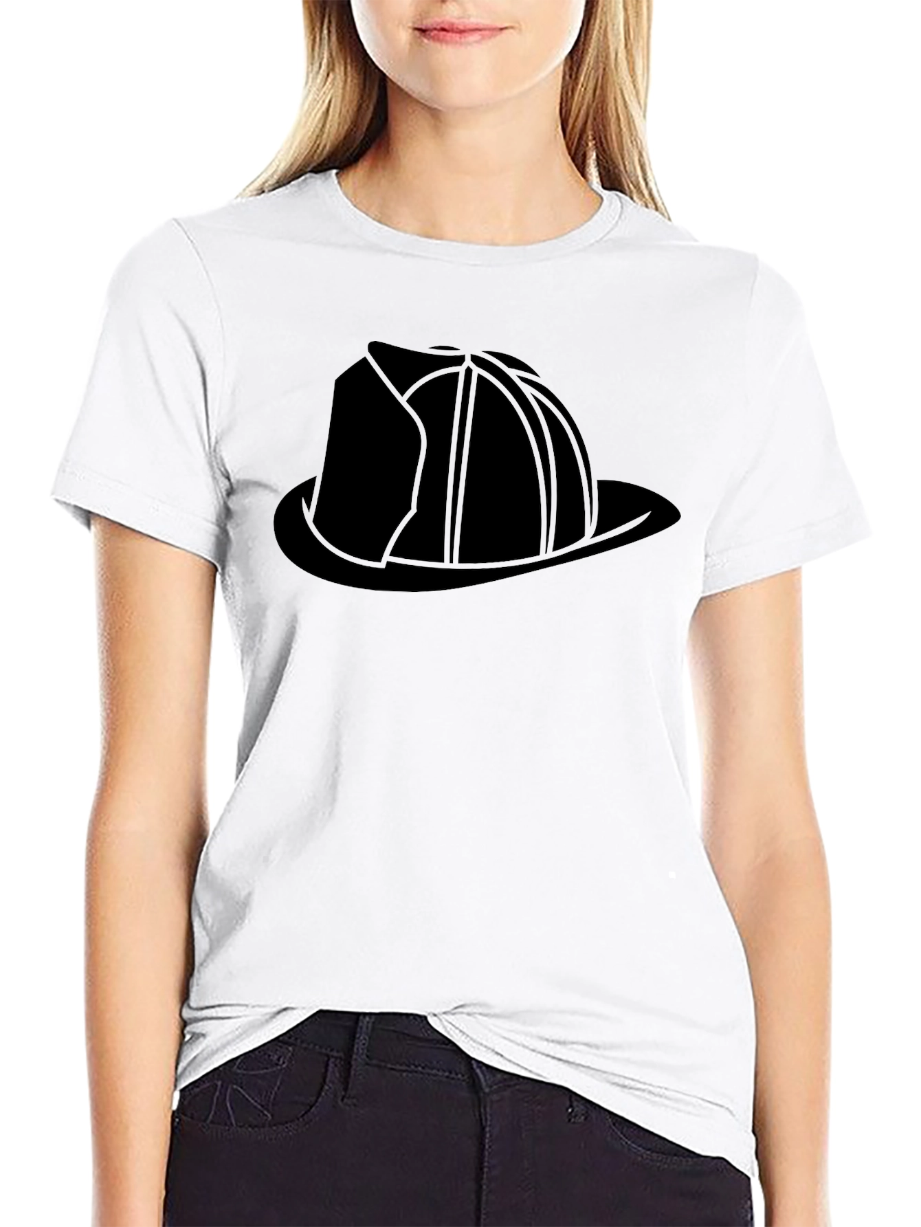 Firefighter Helmet Graphic Tee - Black