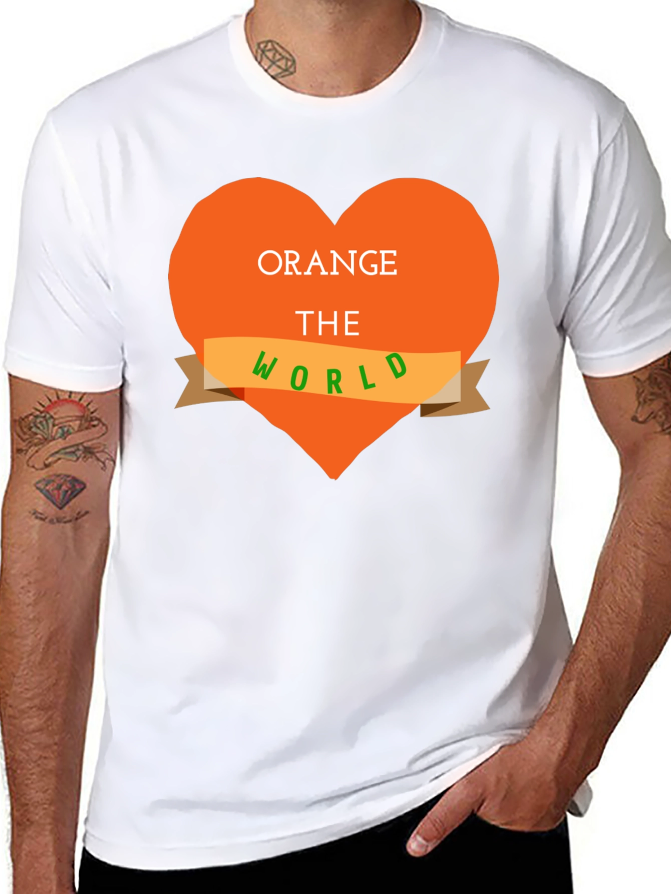 Orange the World T-Shirt - Heart Design