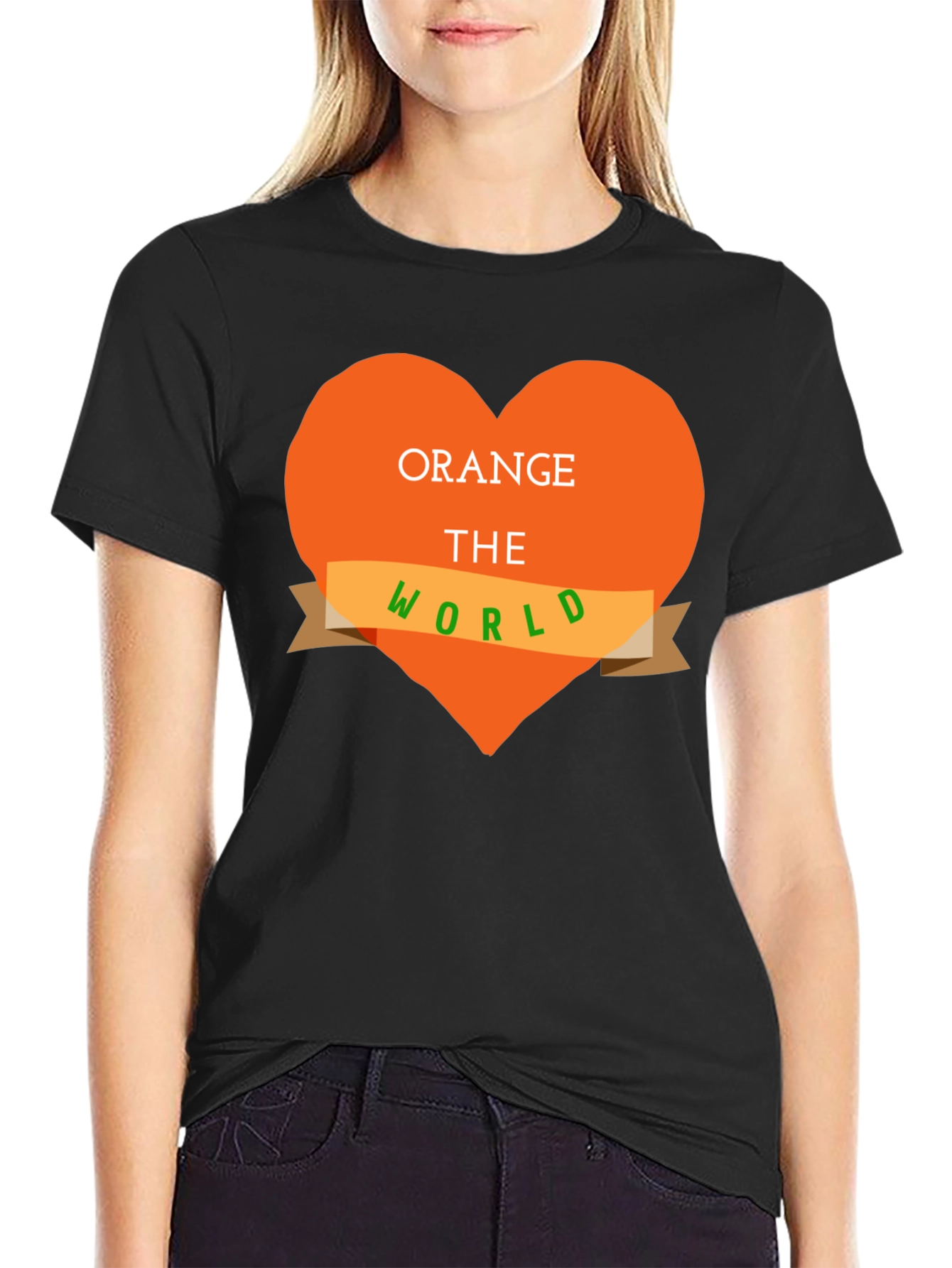 Orange the World T-Shirt - Heart Design