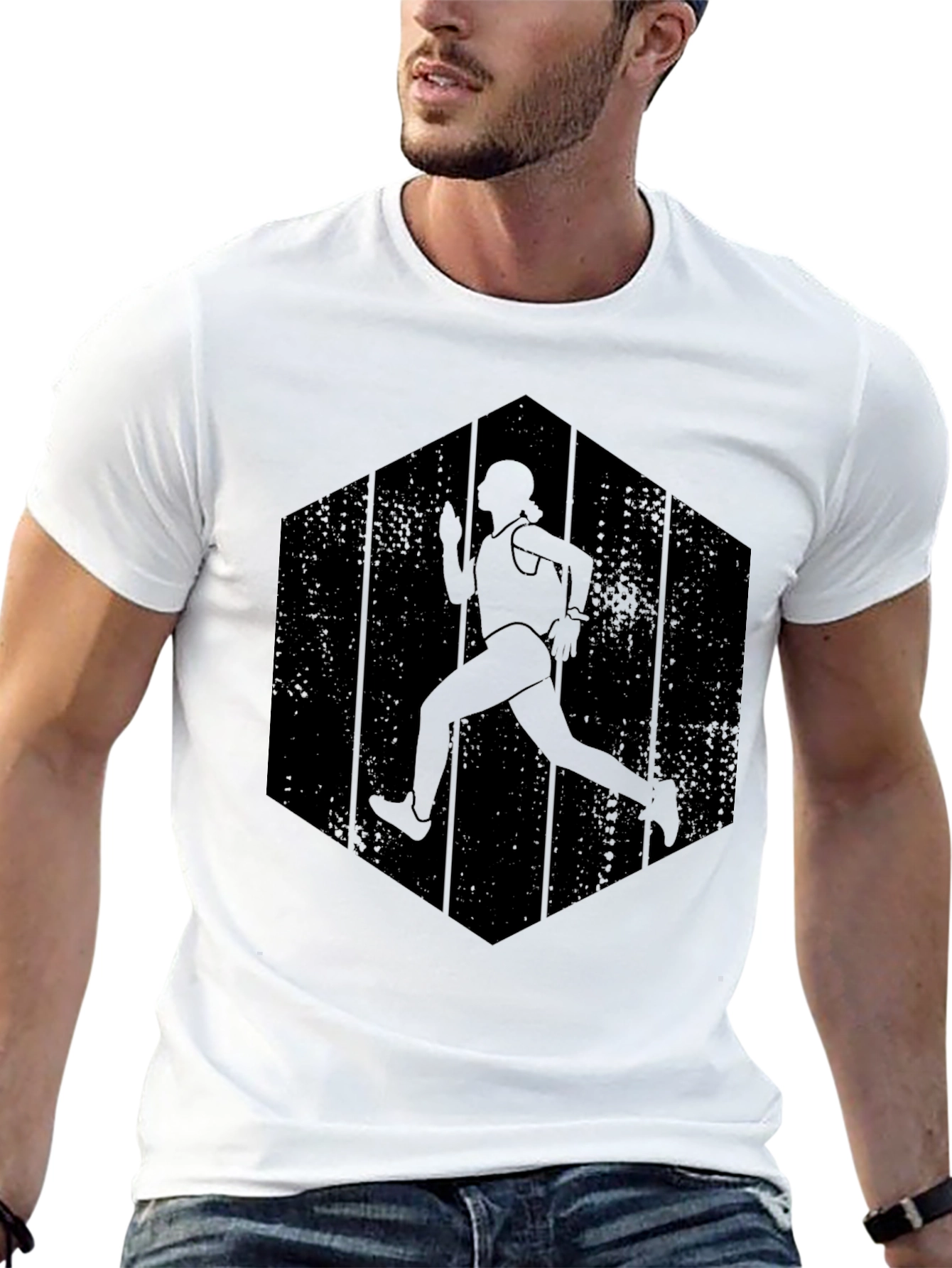 Runner Silhouette Graphic Tee - Black