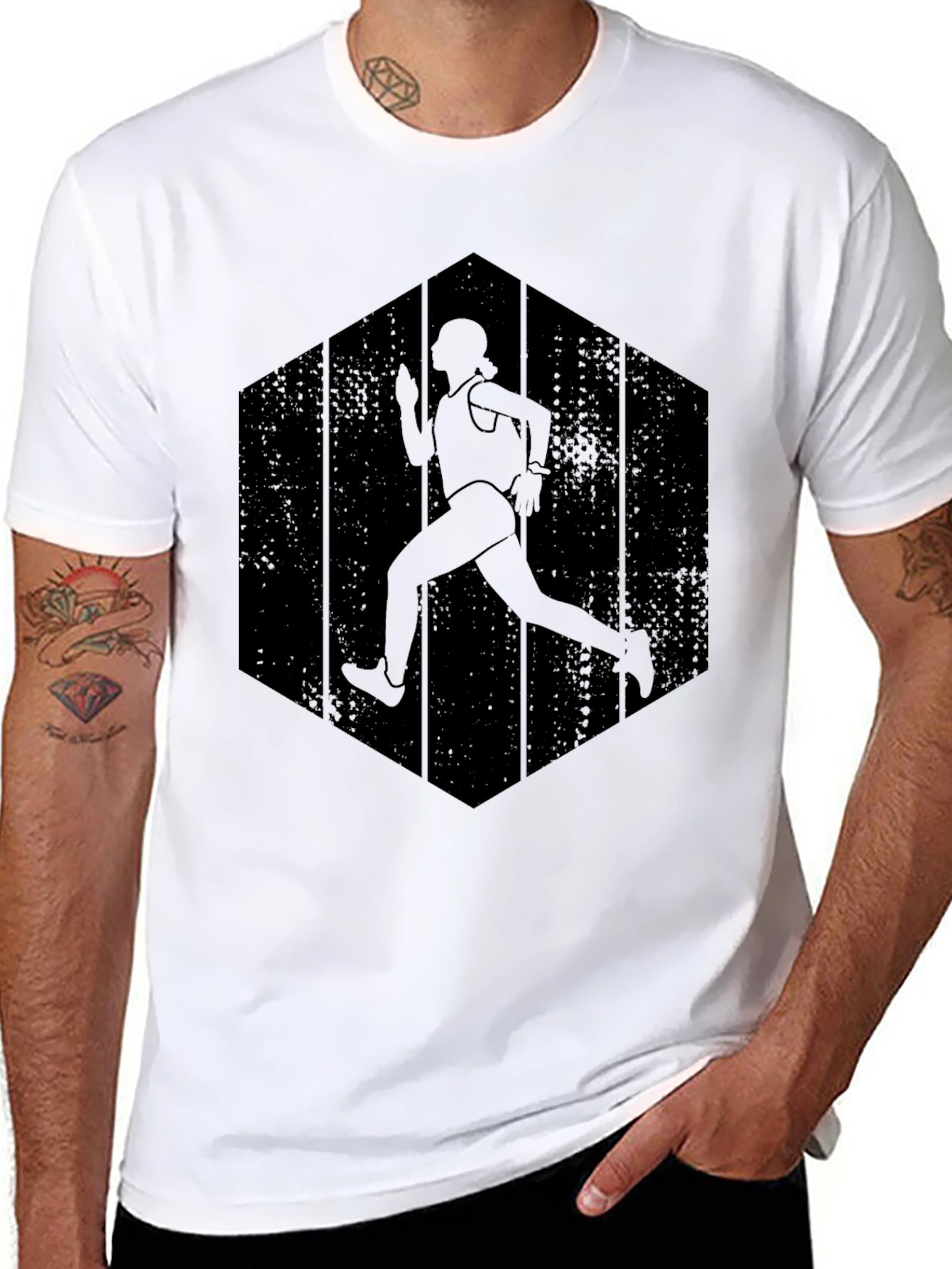 Runner Silhouette Graphic Tee - Black