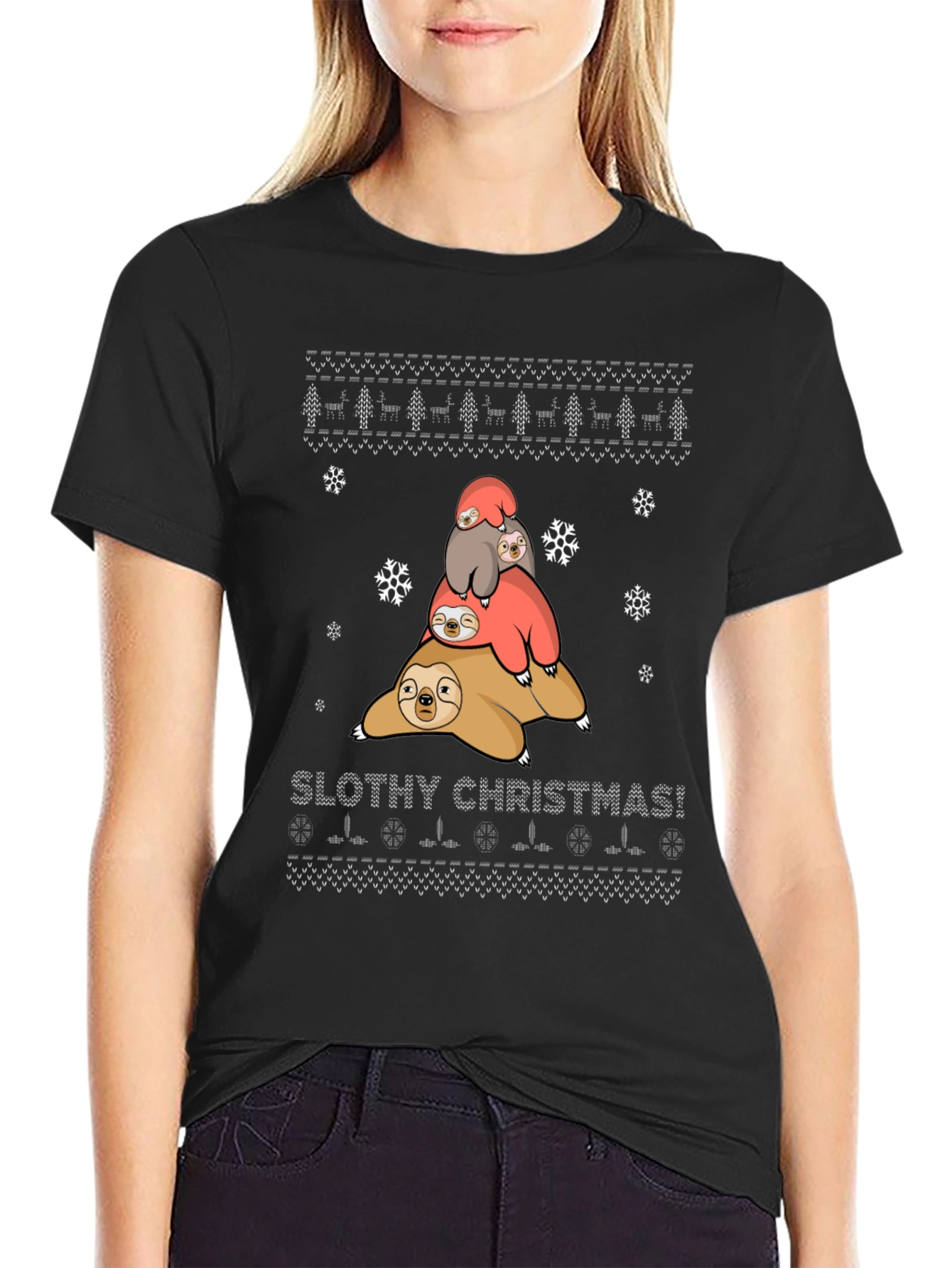 Slothy Christmas T-Shirt - Holiday Fun