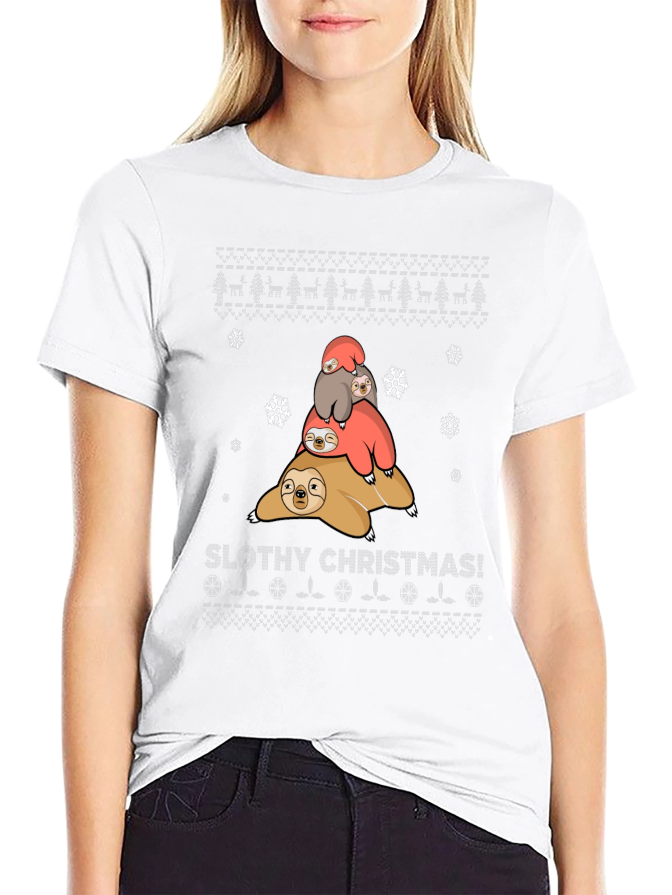 Slothy Christmas T-Shirt - Holiday Fun