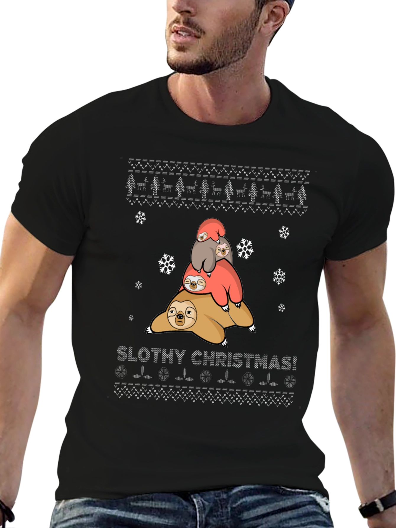 Slothy Christmas T-Shirt - Holiday Fun