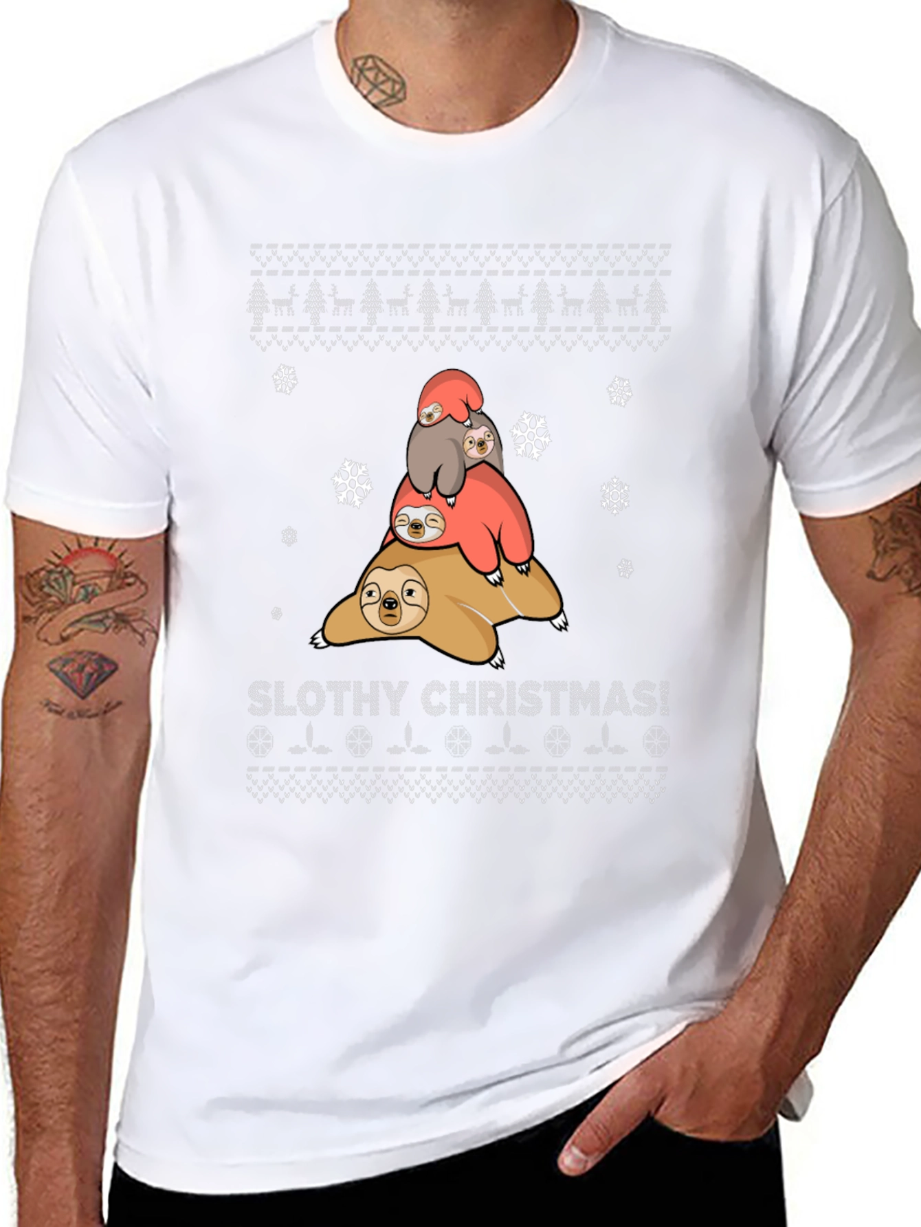 Slothy Christmas T-Shirt - Holiday Fun