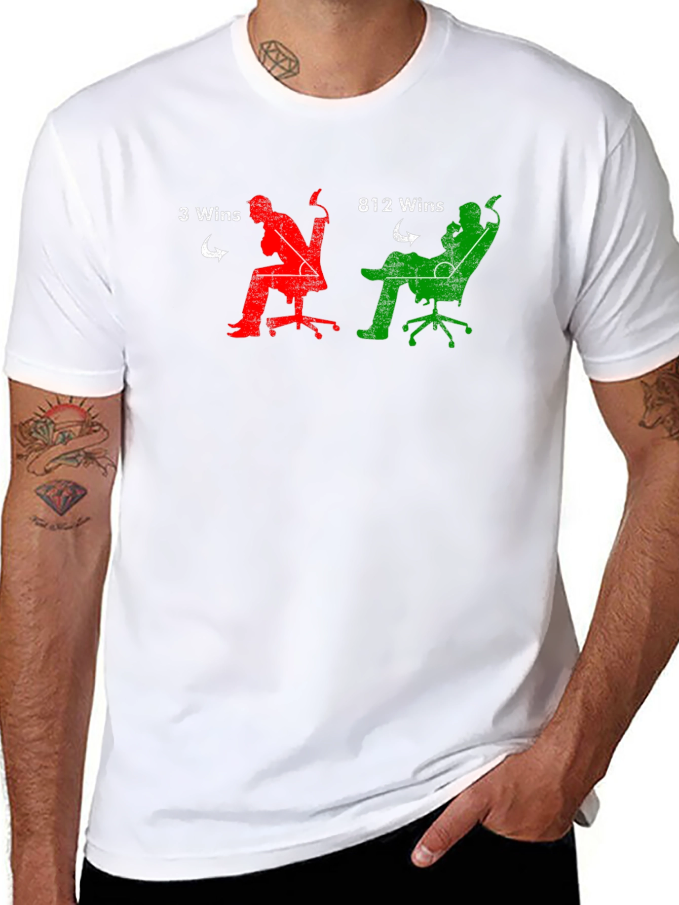 Gaming Posture T-Shirt - 3 Wins vs 812 Wins
