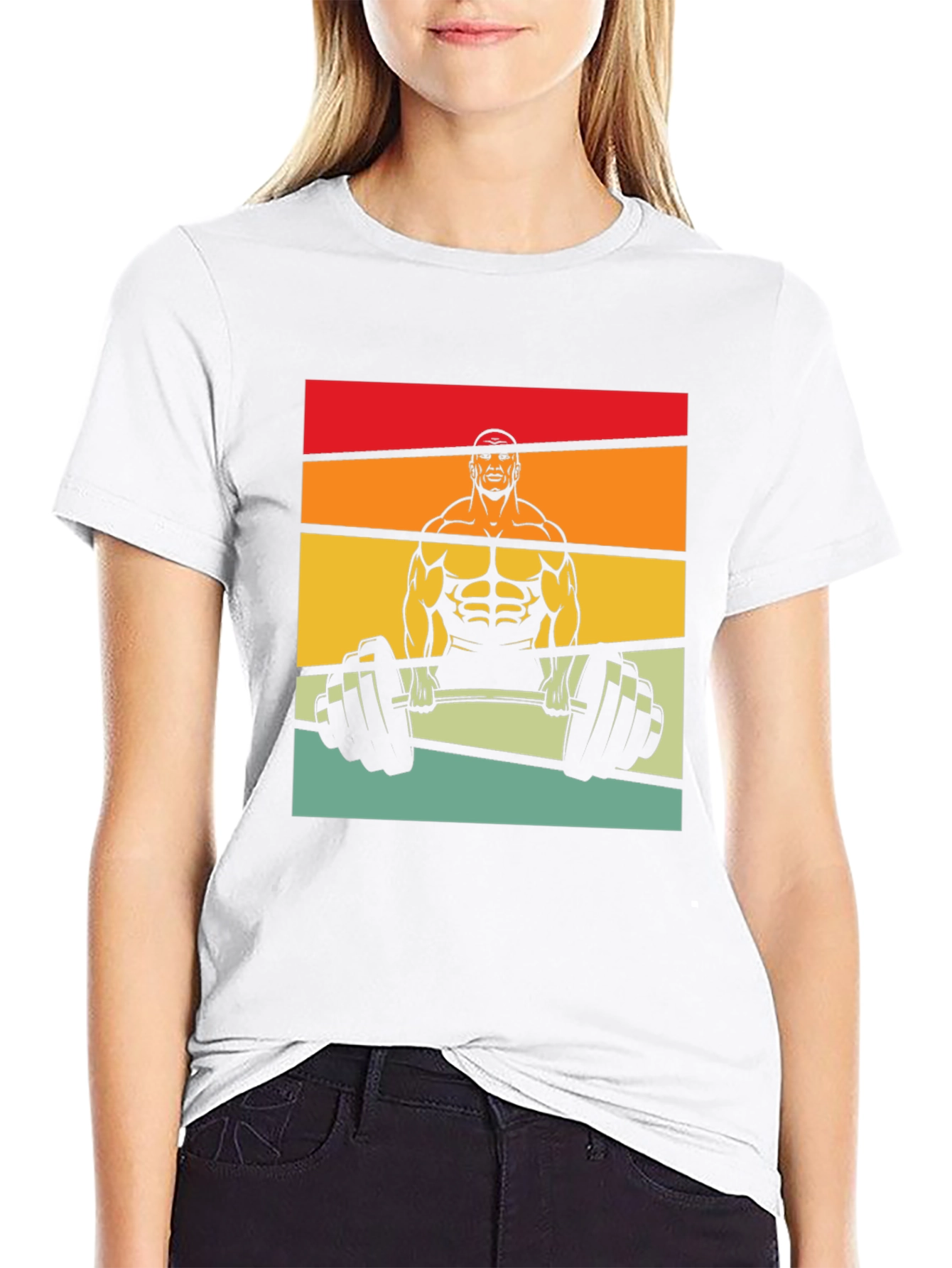 Retro Bodybuilder Graphic Tee - Black
