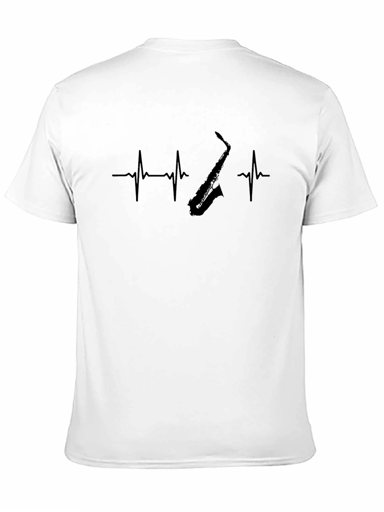 Saxophone Heartbeat Graphic Tee - Music Lover Shirt