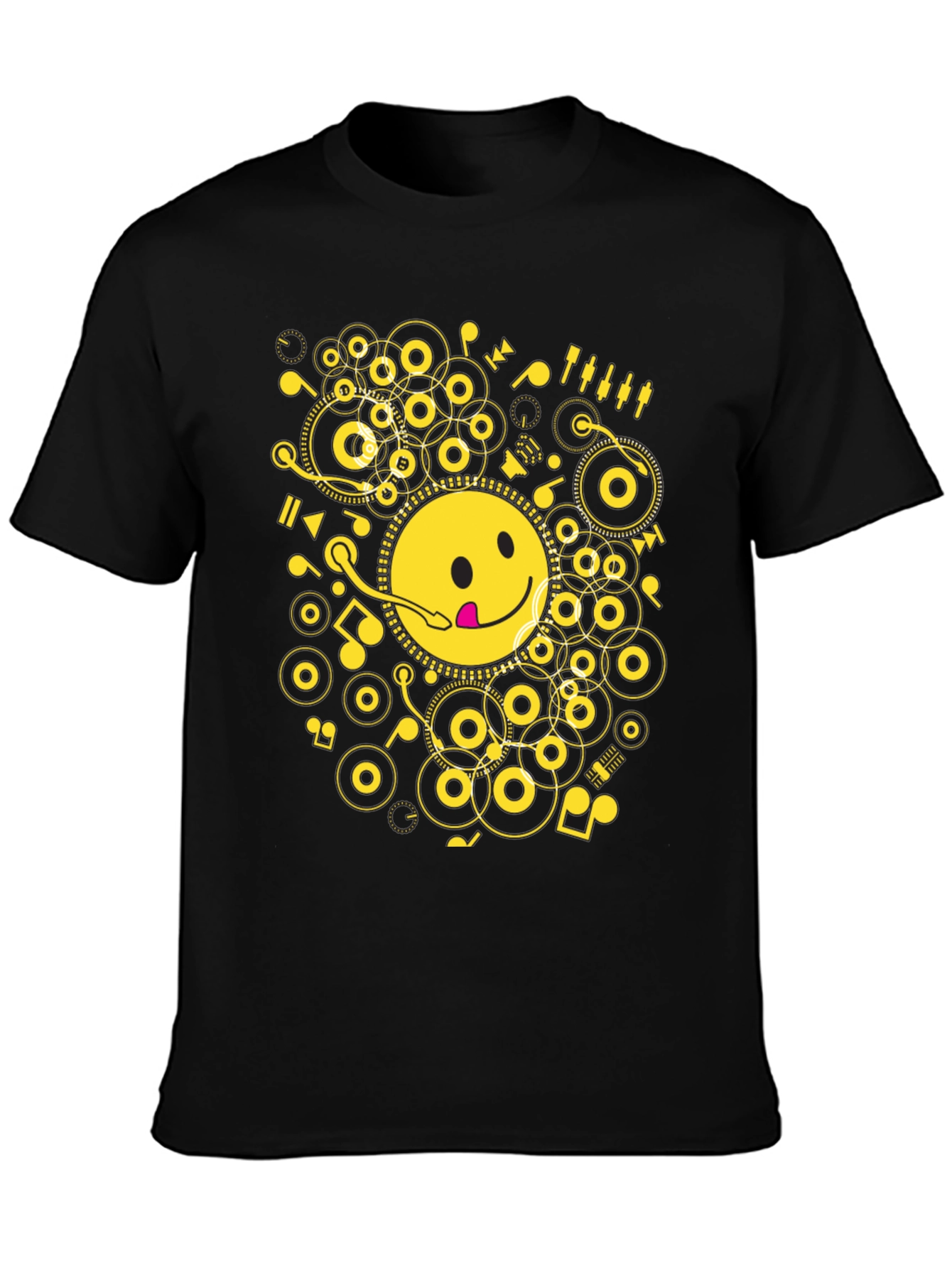 Smiley Face DJ T-Shirt - Music Lover Tee