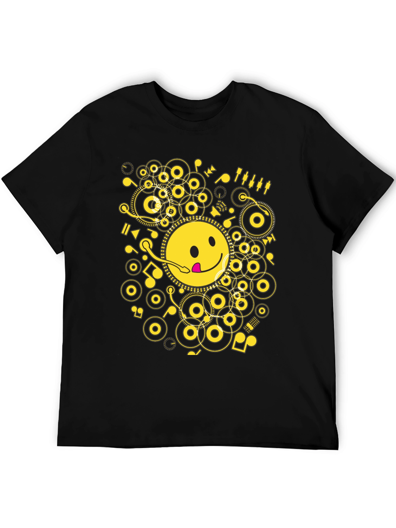 Smiley Face DJ T-Shirt - Music Lover Tee