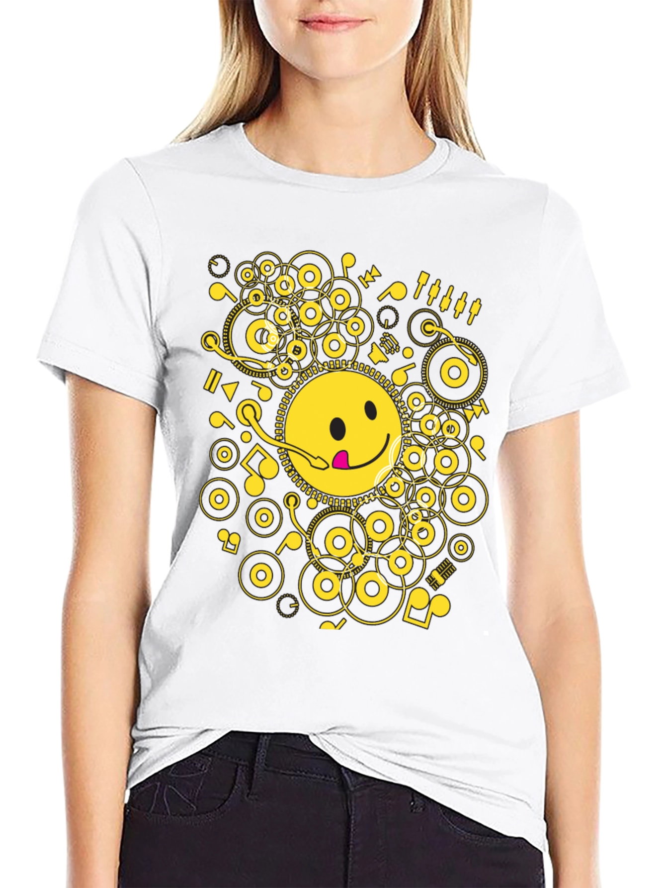 Smiley Face DJ T-Shirt - Music Lover Tee