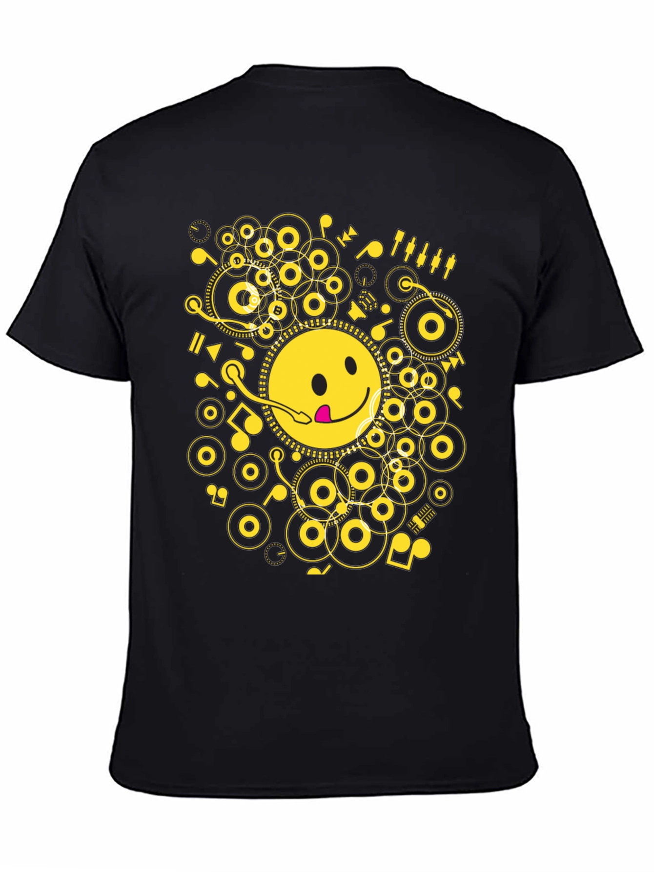 Smiley Face DJ T-Shirt - Music Lover Tee