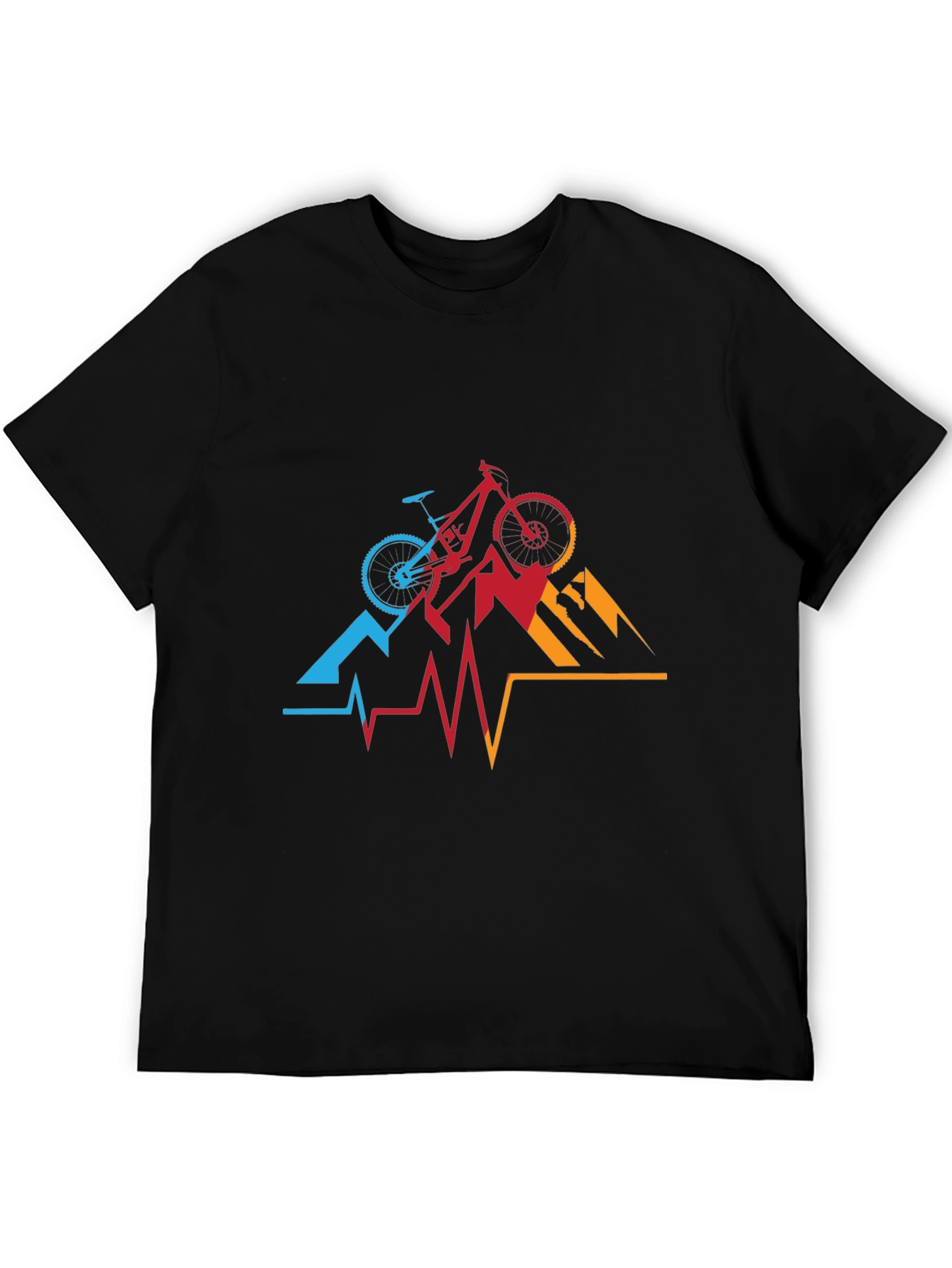 Mountain Biking Heartbeat Graphic Tee