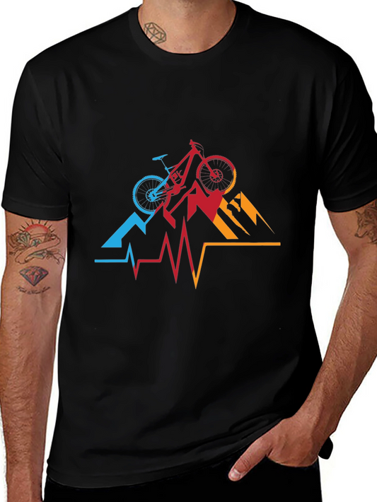 Mountain Biking Heartbeat Graphic Tee
