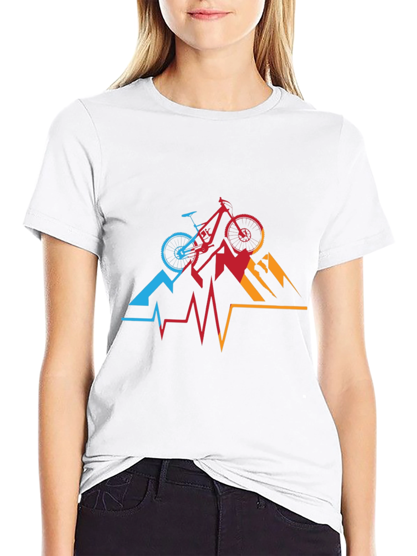 Mountain Biking Heartbeat Graphic Tee