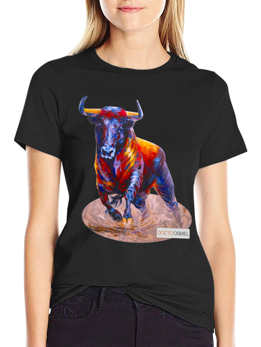 Bold Bull Graphic Tee - Vivid Animal Print