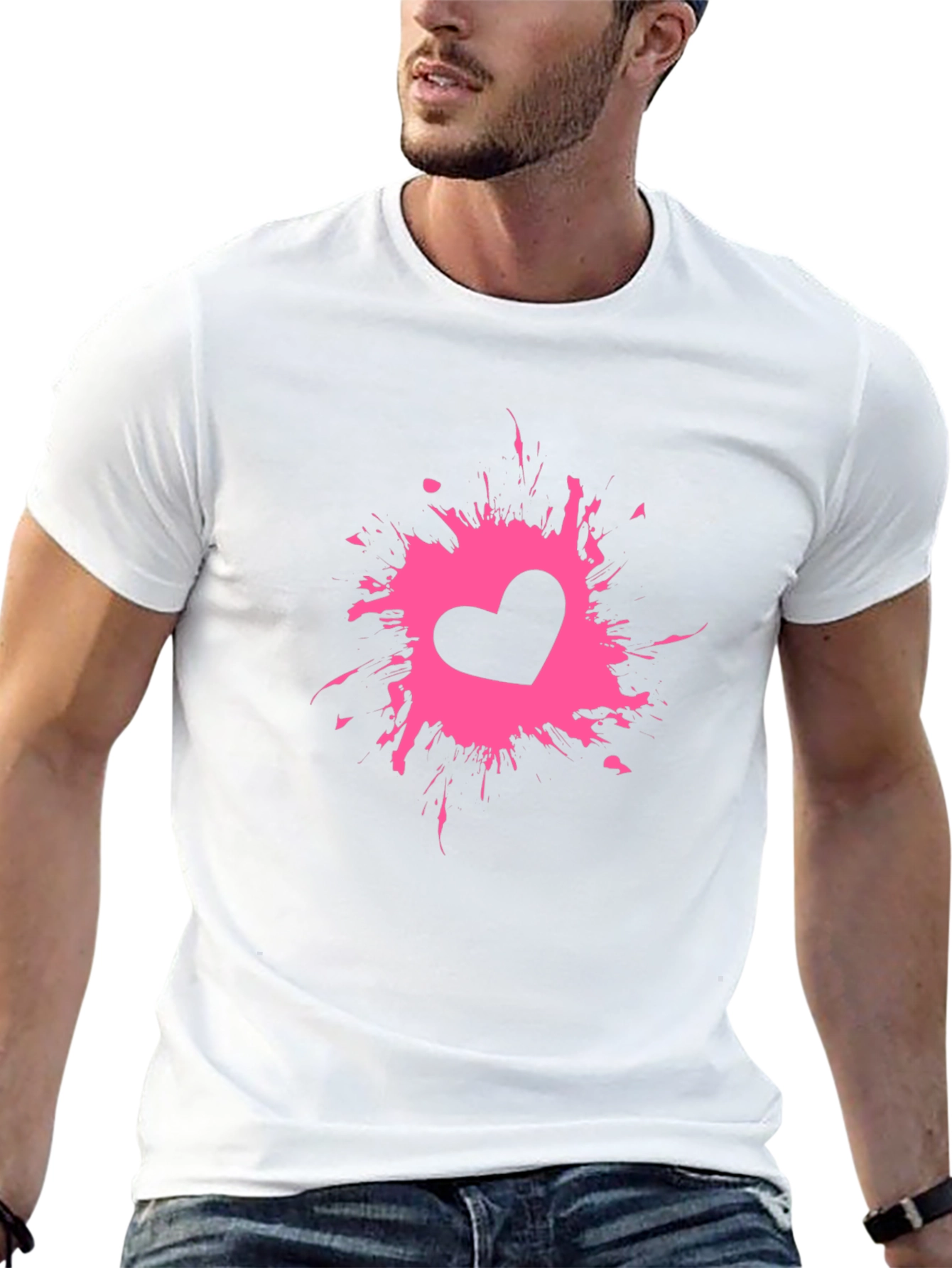 Heart Splash Black Tee - Stylish Graphic Print