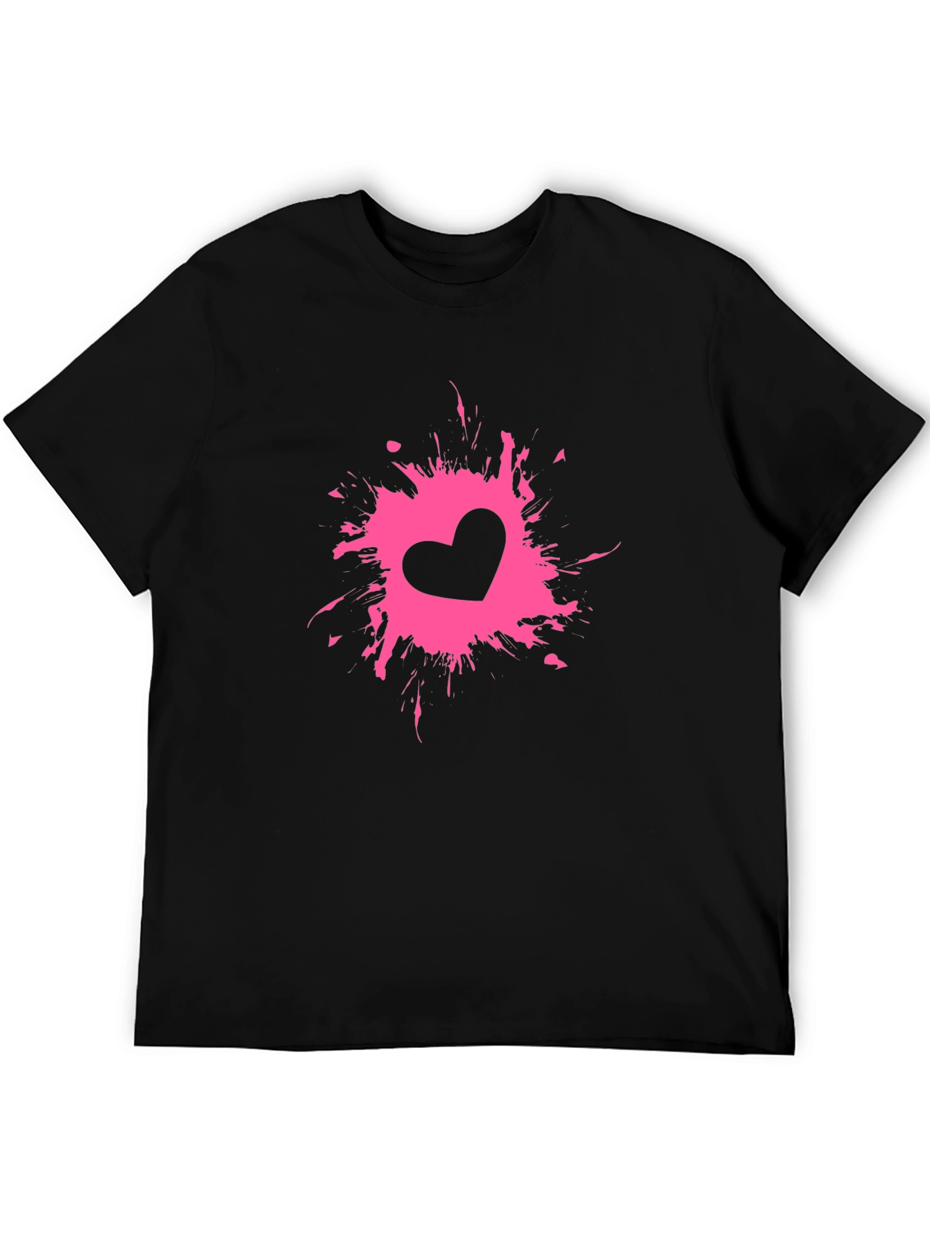 Heart Splash Black Tee - Stylish Graphic Print