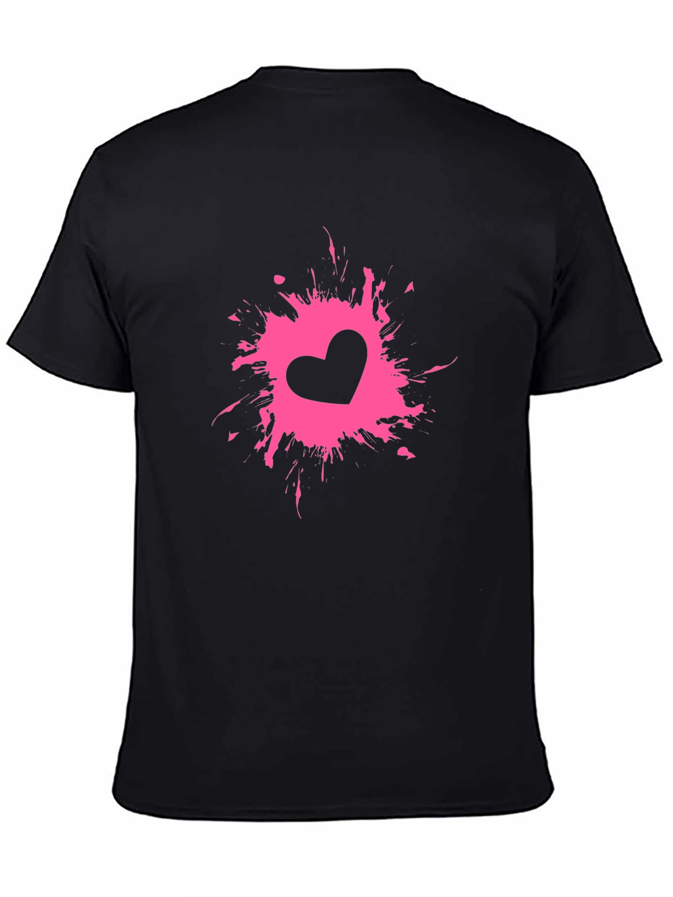 Heart Splash Black Tee - Stylish Graphic Print