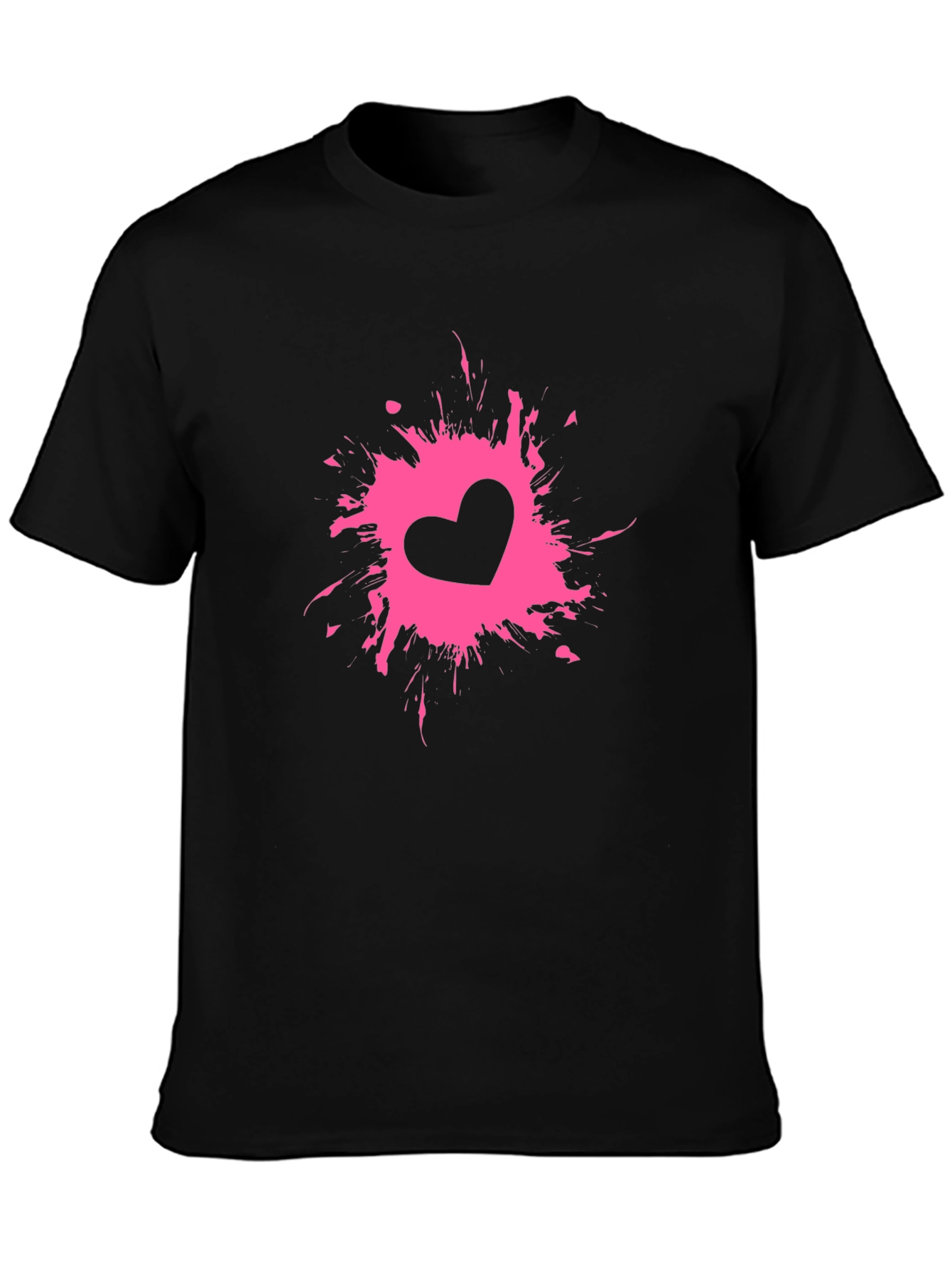 Heart Splash Black Tee - Stylish Graphic Print