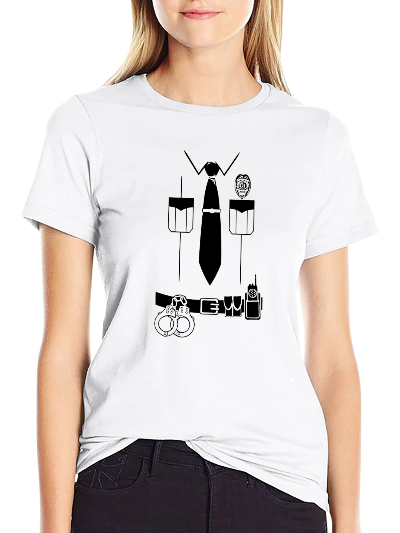 Police Uniform Graphic T-Shirt - Costume Tee