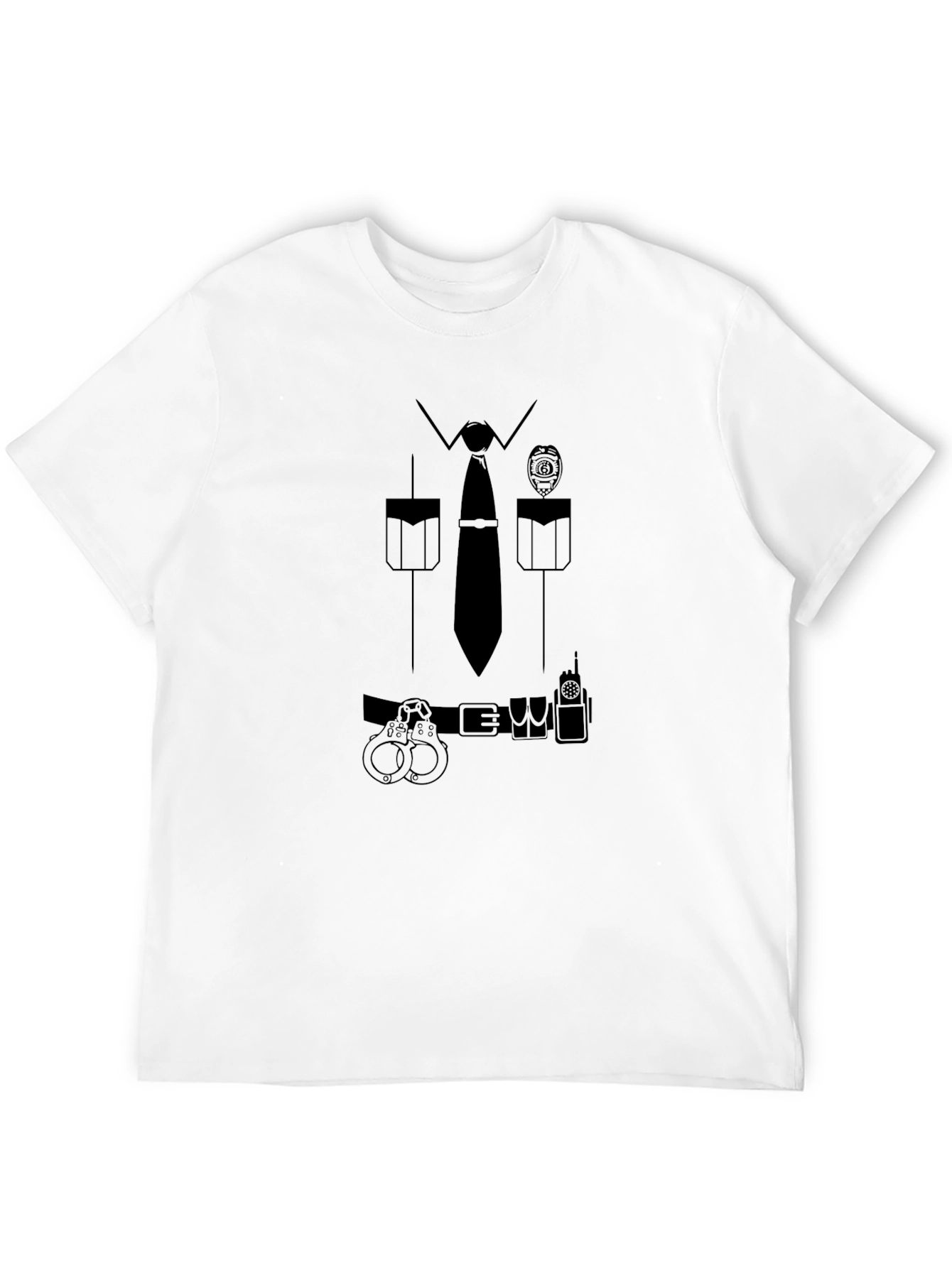 Police Uniform Graphic T-Shirt - Costume Tee