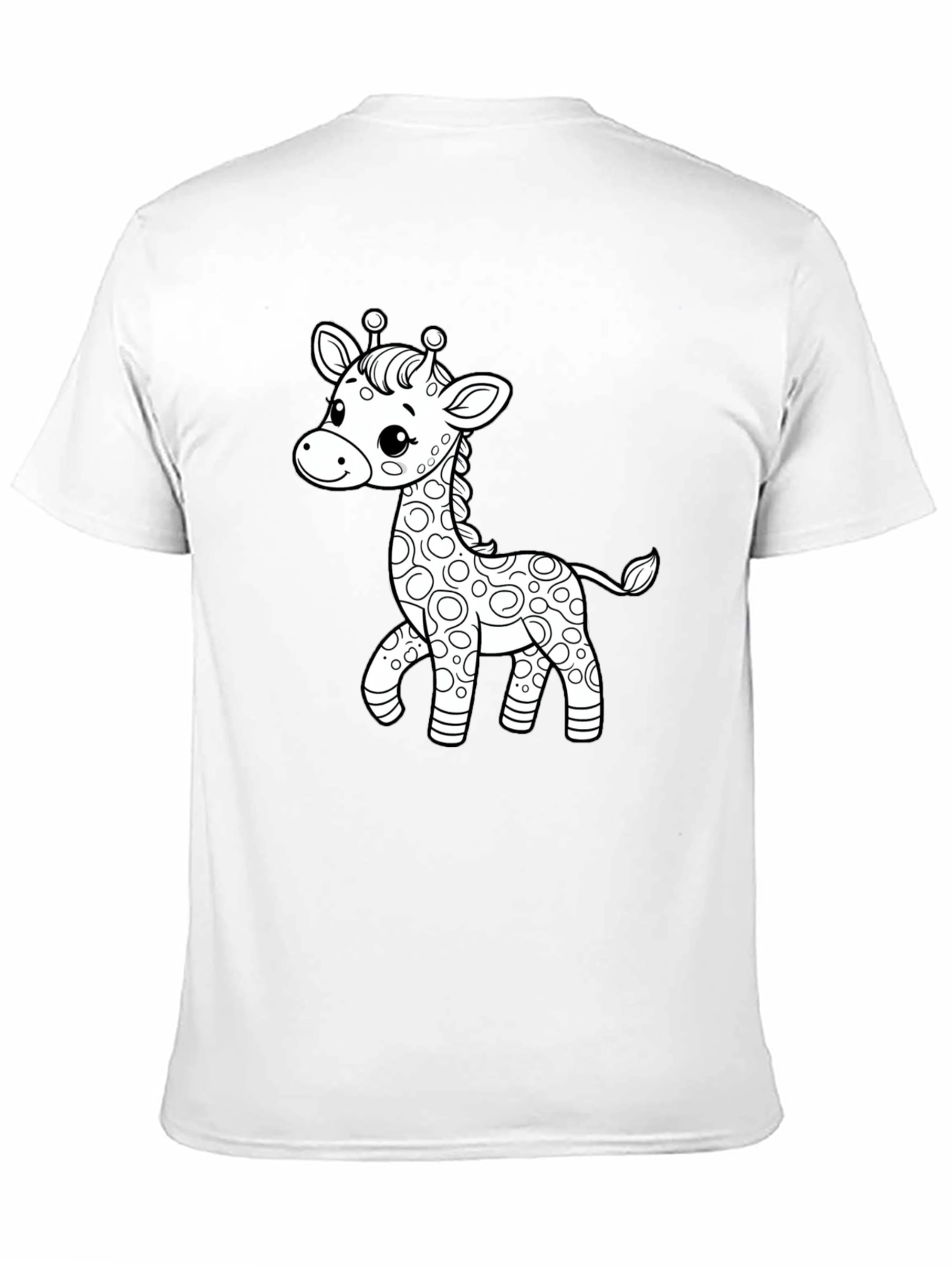 Cute Giraffe Graphic Tee - Black