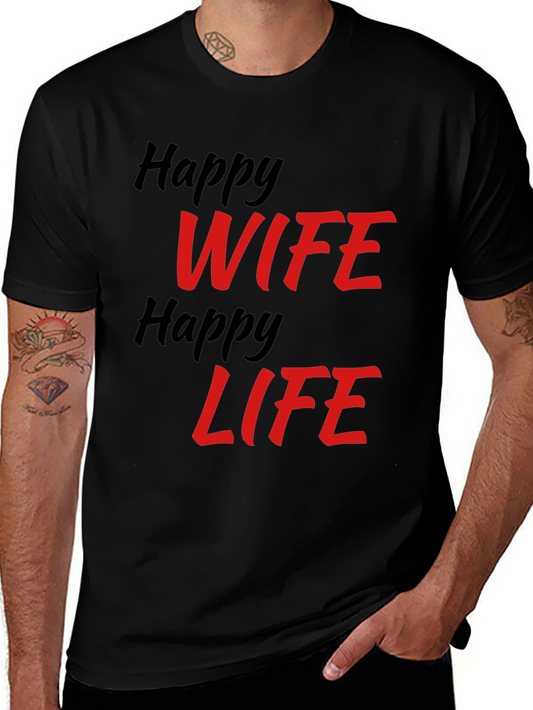Happy Wife Happy Life Graphic T-Shirt