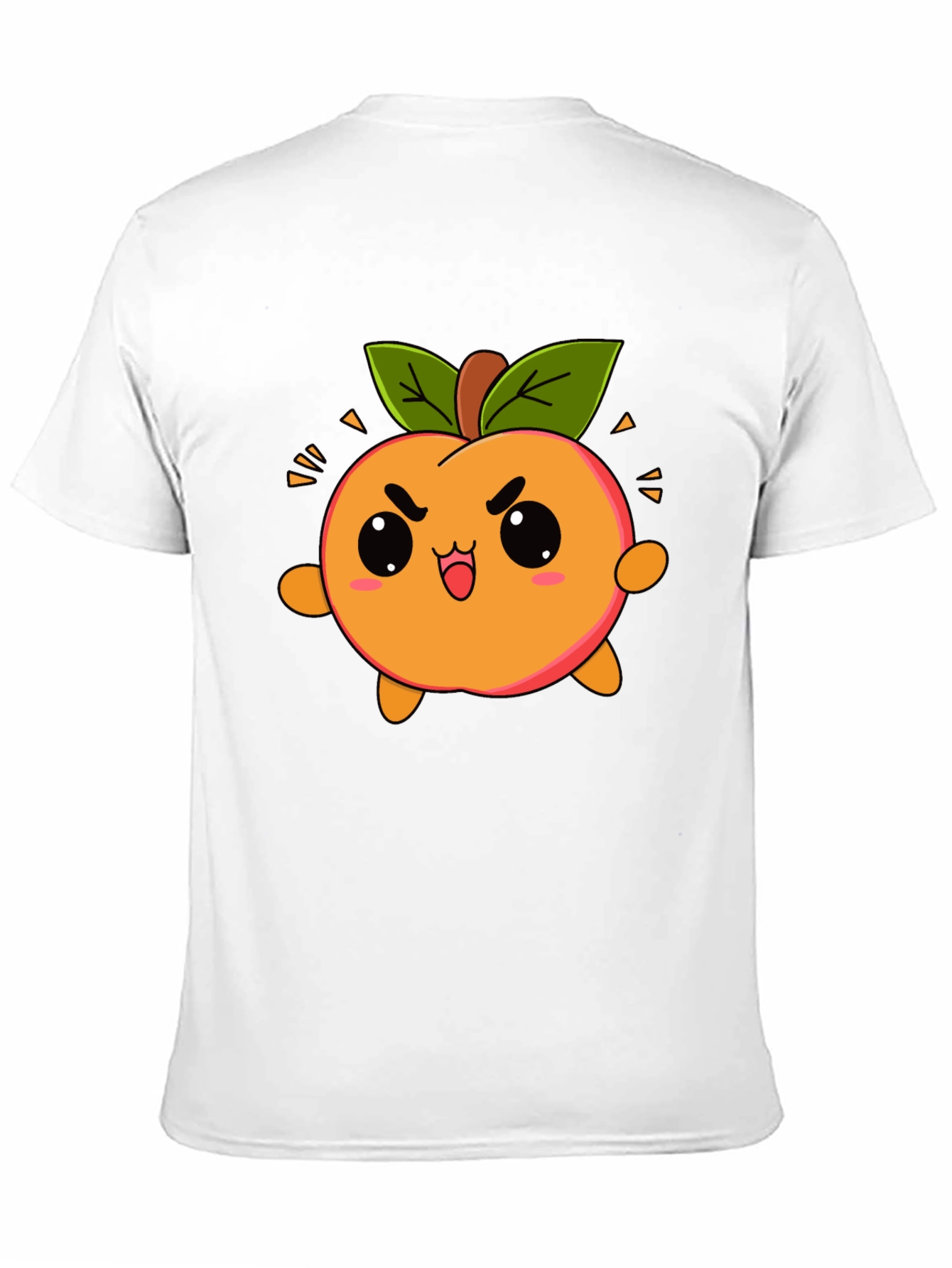 Kawaii Peach Graphic Tee - Cute Cartoon Fruit Shirt