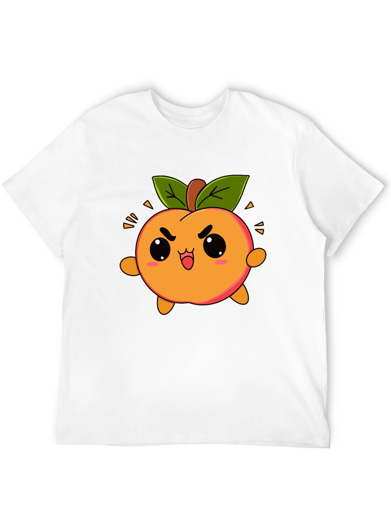 Kawaii Peach Graphic Tee - Cute Cartoon Fruit Shirt