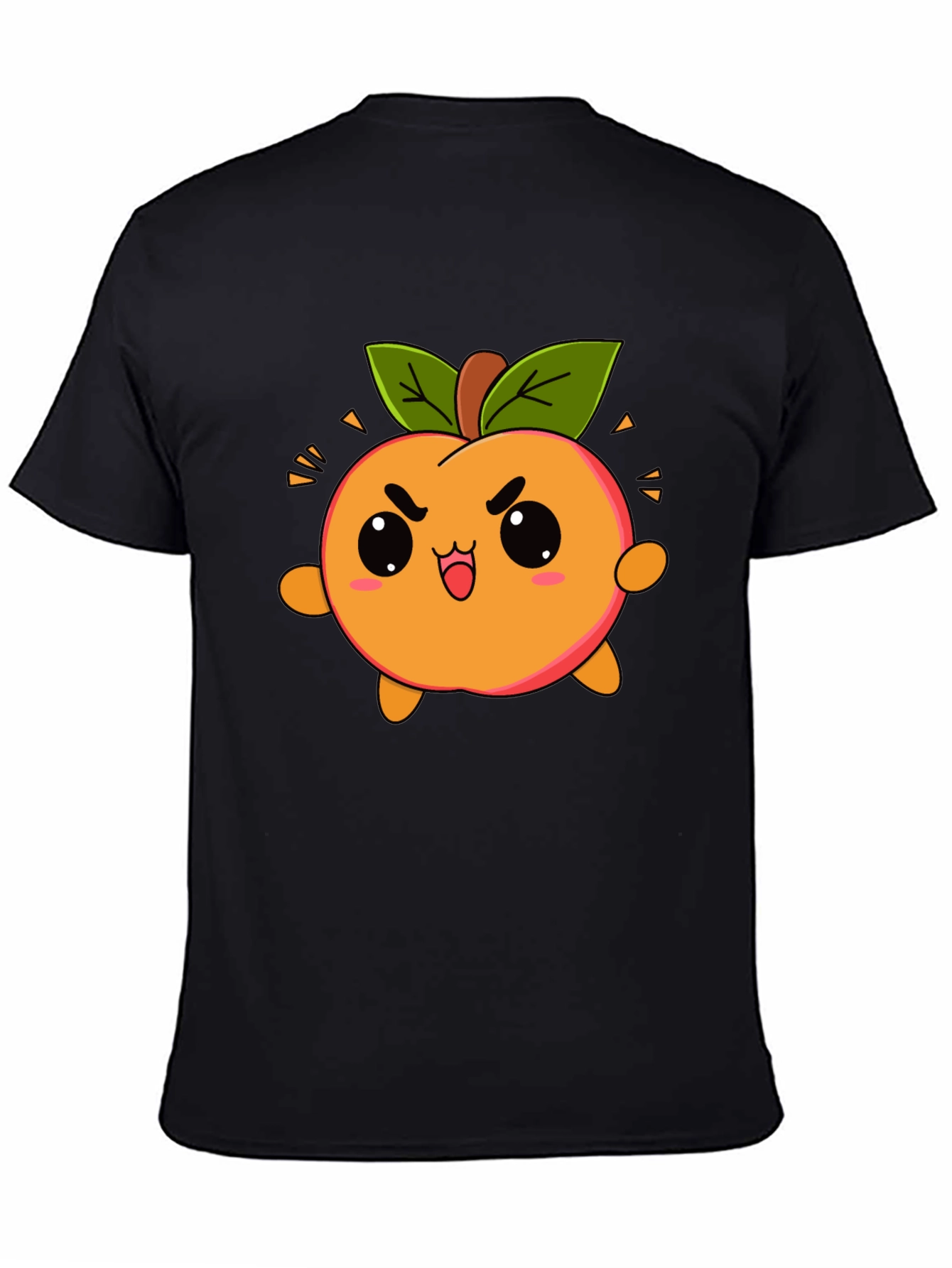 Kawaii Peach Graphic Tee - Cute Cartoon Fruit Shirt