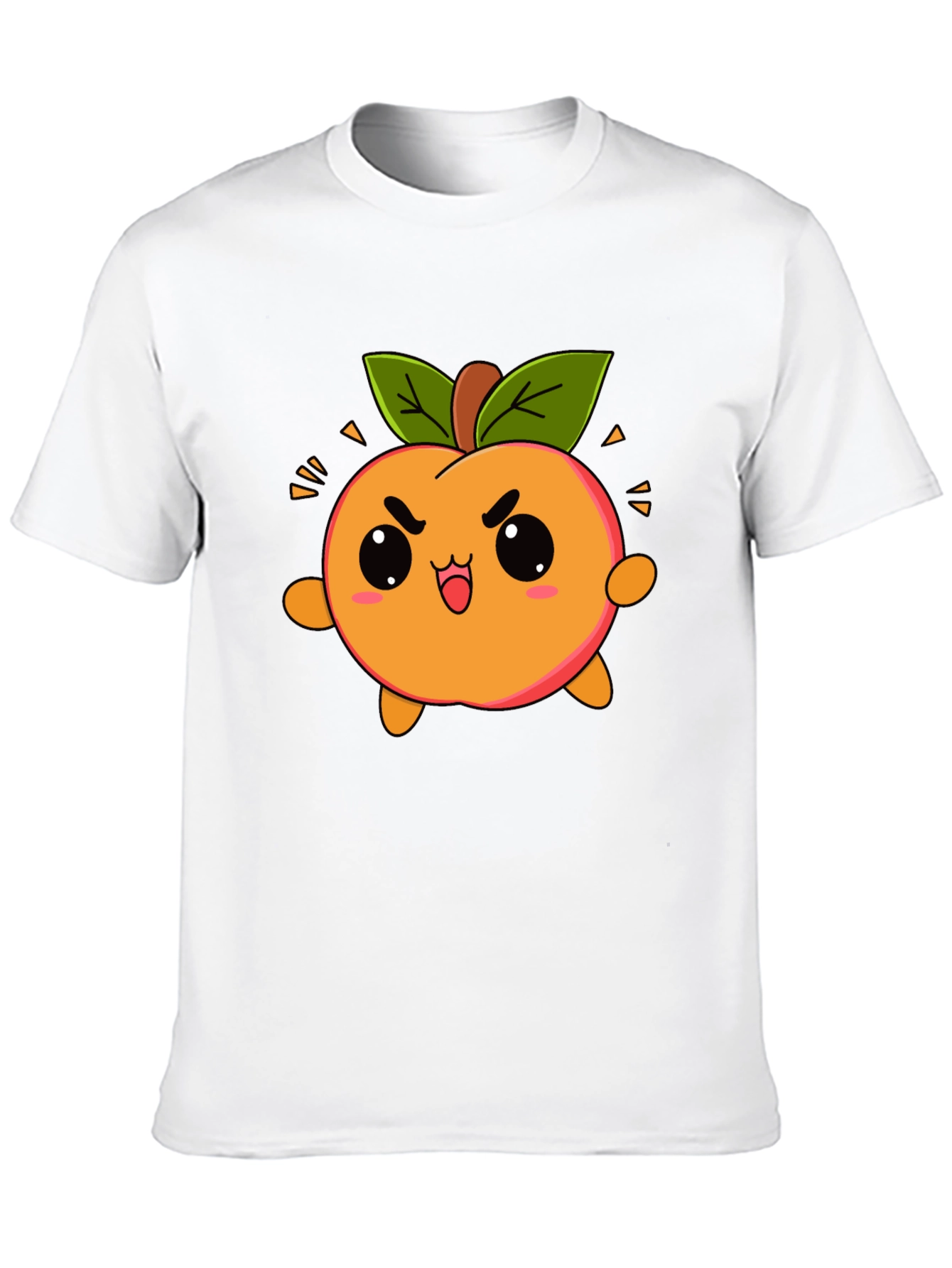 Kawaii Peach Graphic Tee - Cute Cartoon Fruit Shirt